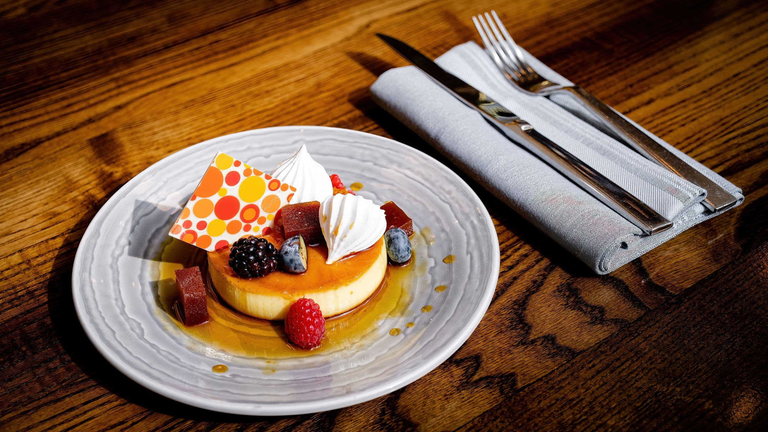 Grand Hyatt Washington Cure Bar Bistro Dessert Flan