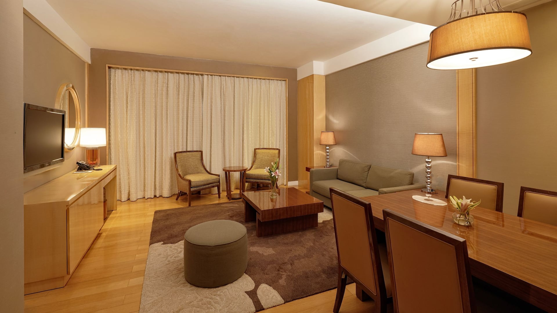 Hyatt Regency Pune & Residences Drawing Room Dining Table Living Area