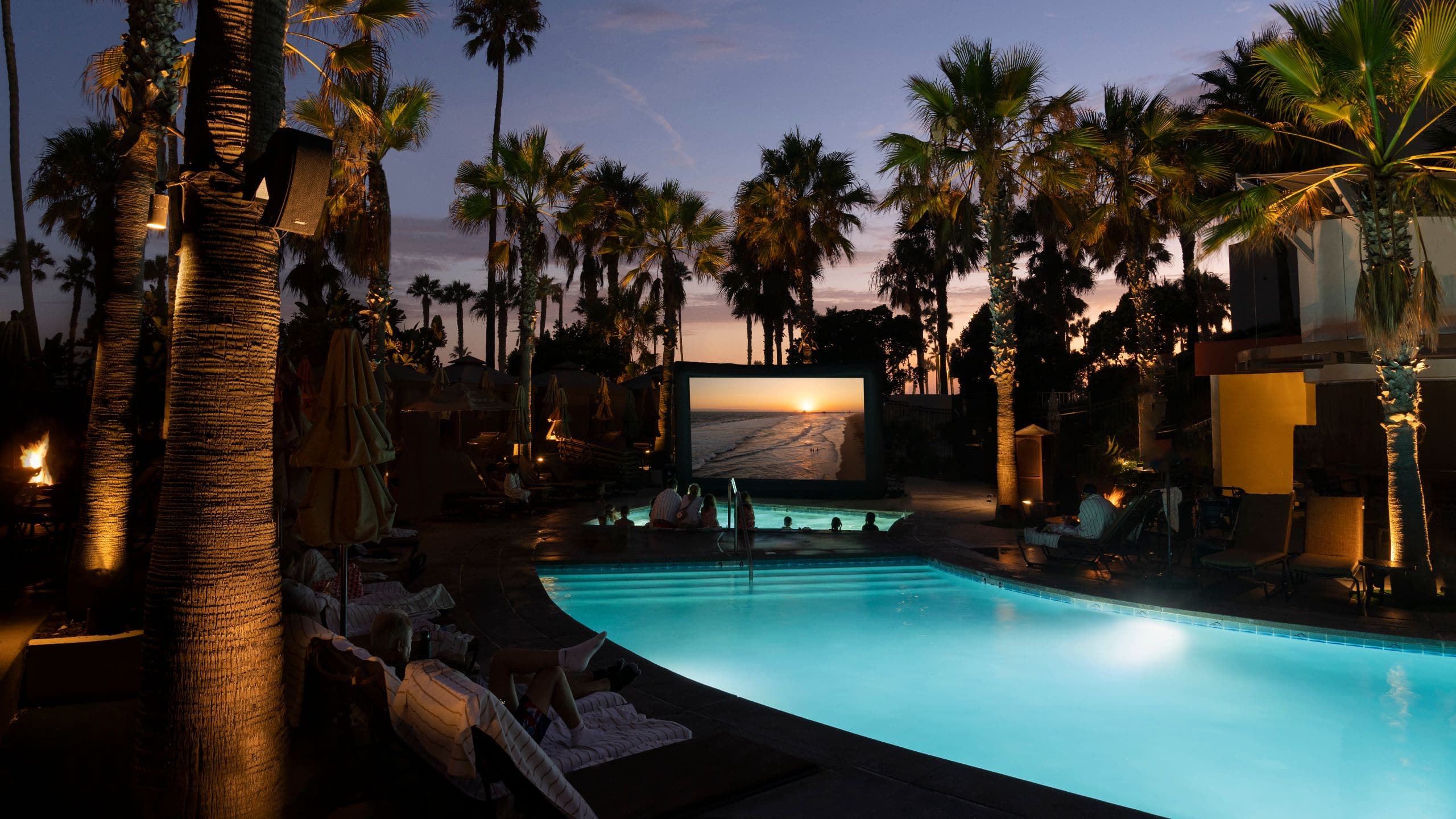 Hyatt Regency Huntington Beach Resort and Spa Dive In Movie Night Outdoor Pool