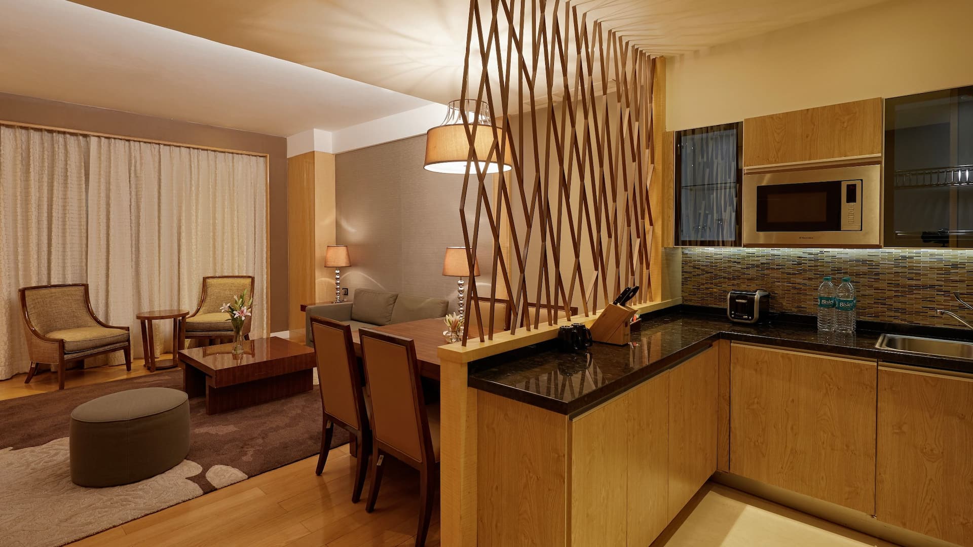 Hyatt Regency Pune & Residences Suite Kitchen Into Living Area