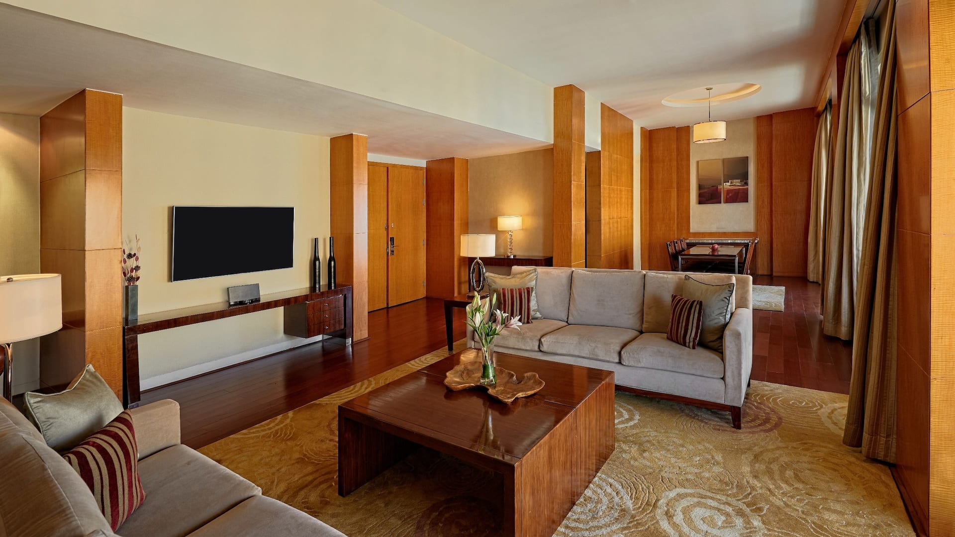 Hyatt Regency Pune & Residences Suite Living Room Couch Television