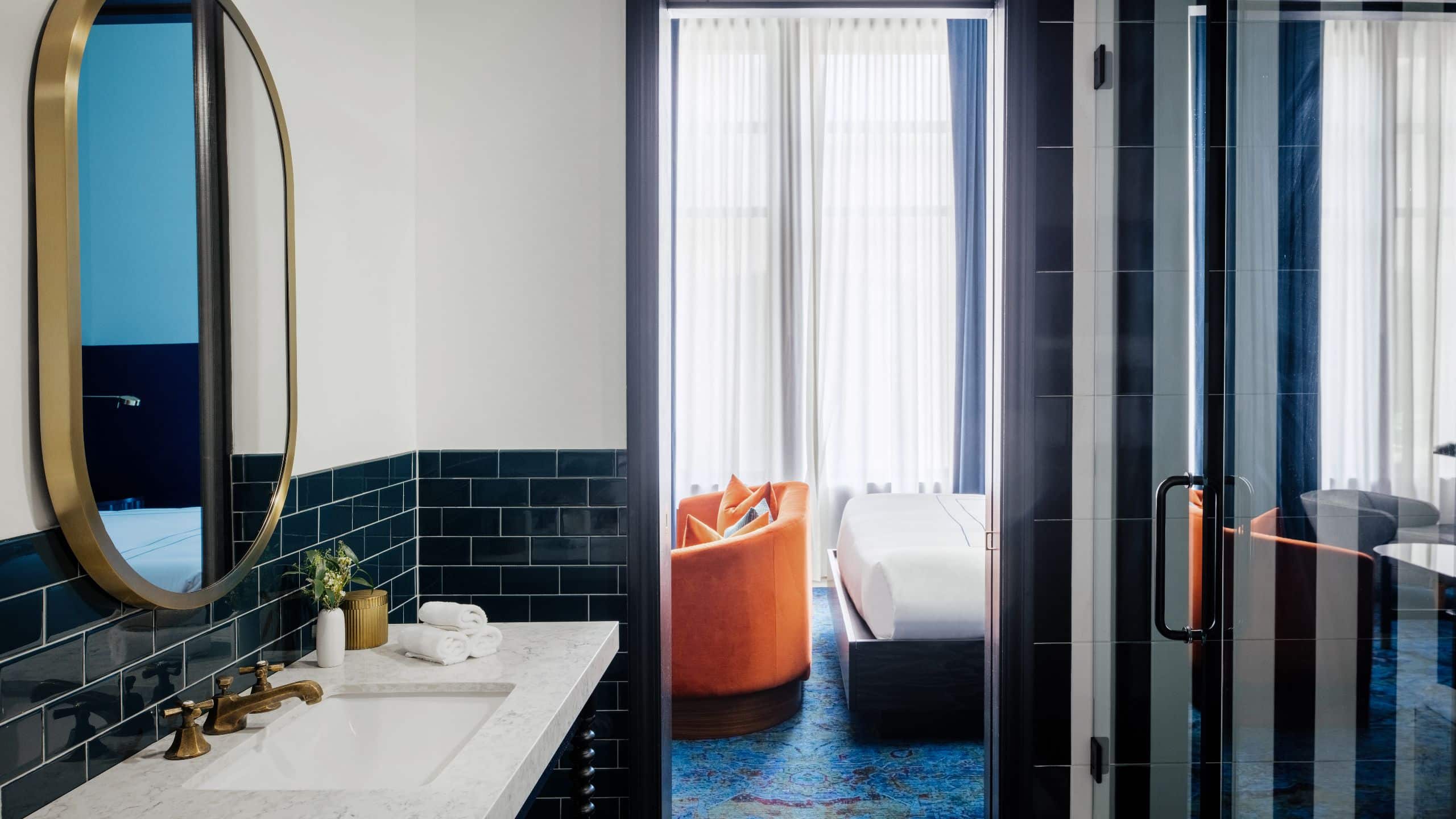 第 3，共 3 Dream Nashville Gold Queen Studio Bathroom