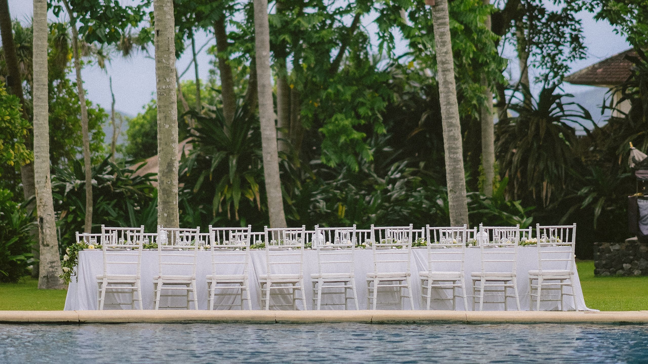 Alila Manggis Wedding Table View Pool