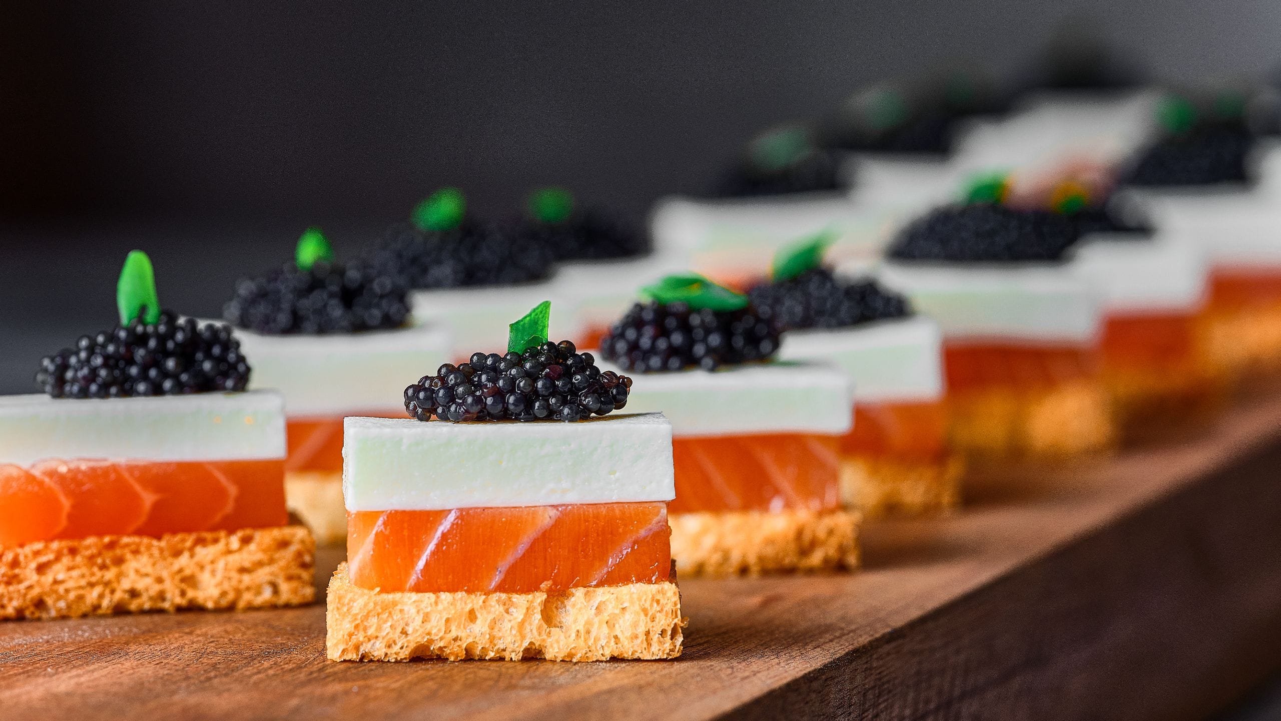 Global Smoke Salmon Caviar Canape Layout