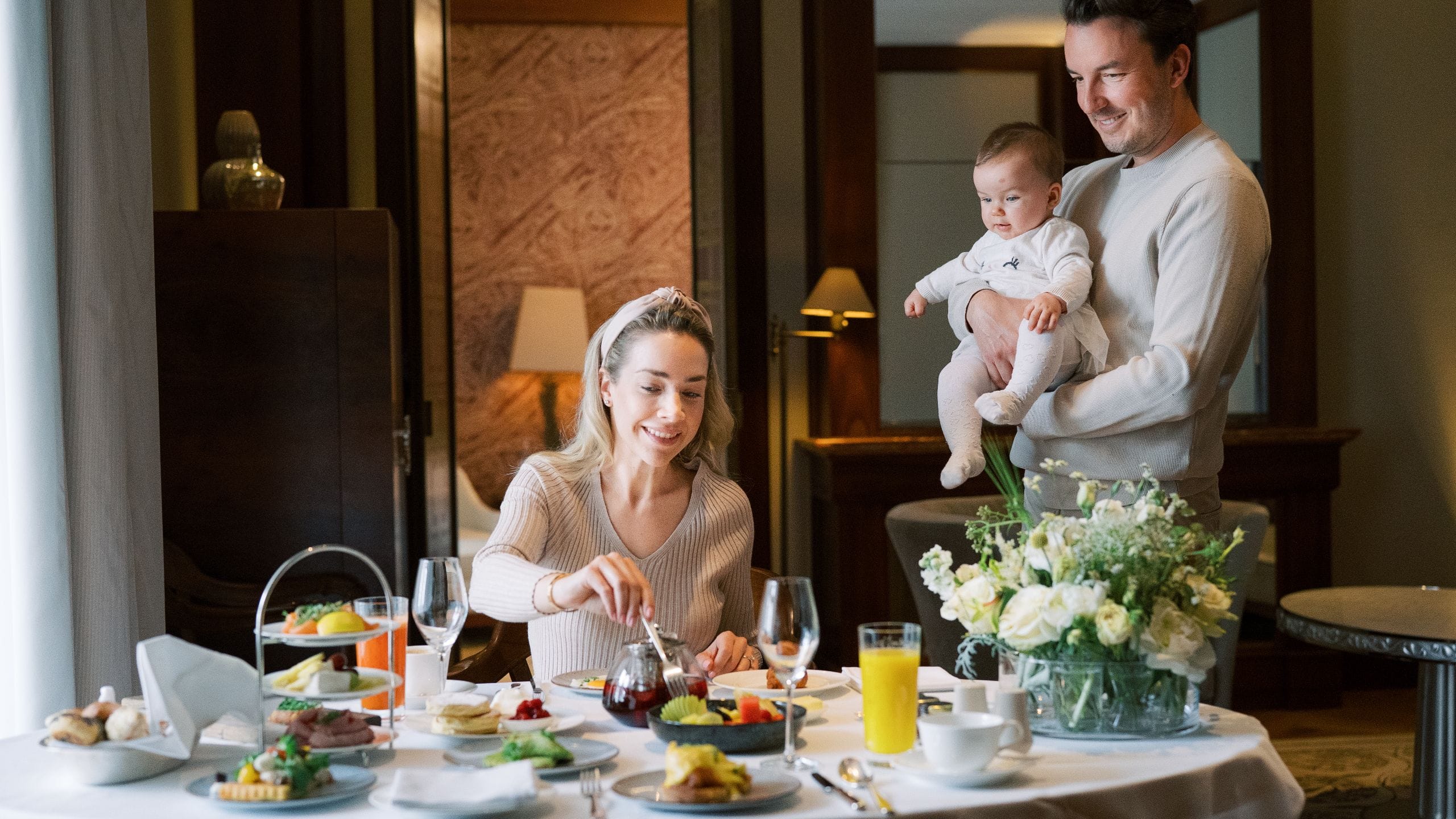 Park Hyatt Vienna Suite Family Experience Family Having Breakfast
