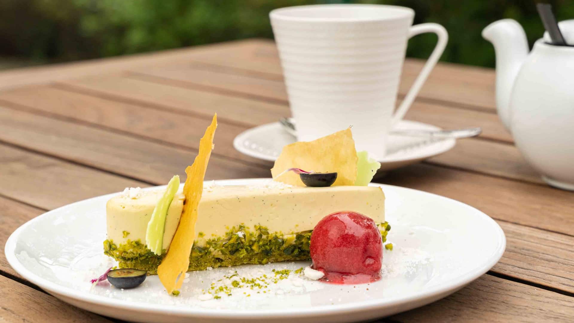 Hyatt Regency Hakone Resort and Spa Living Room Pistachio Lime Mousse Cake