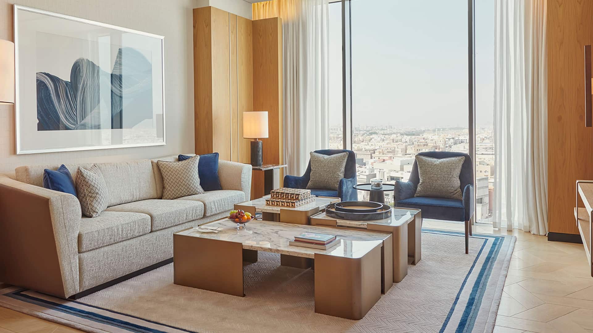 Grand Hyatt Kuwait Grand Suite April Living Room Couch