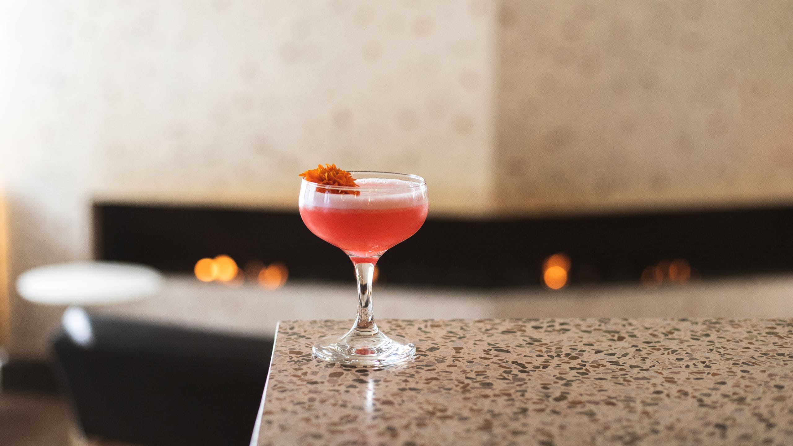 The Laurel Inn Laureate Bar Pink Panther Cocktail Close Up