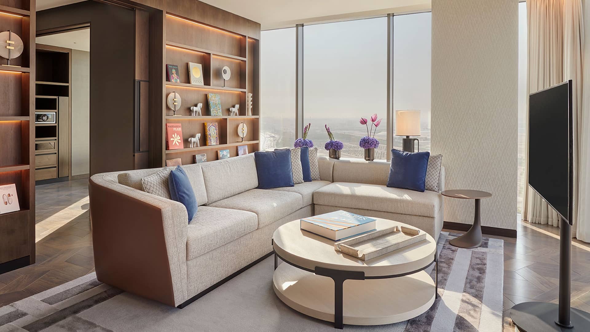 Luxurious Presidential Suite at Grand Hyatt Kuwait with two bedrooms and corner views