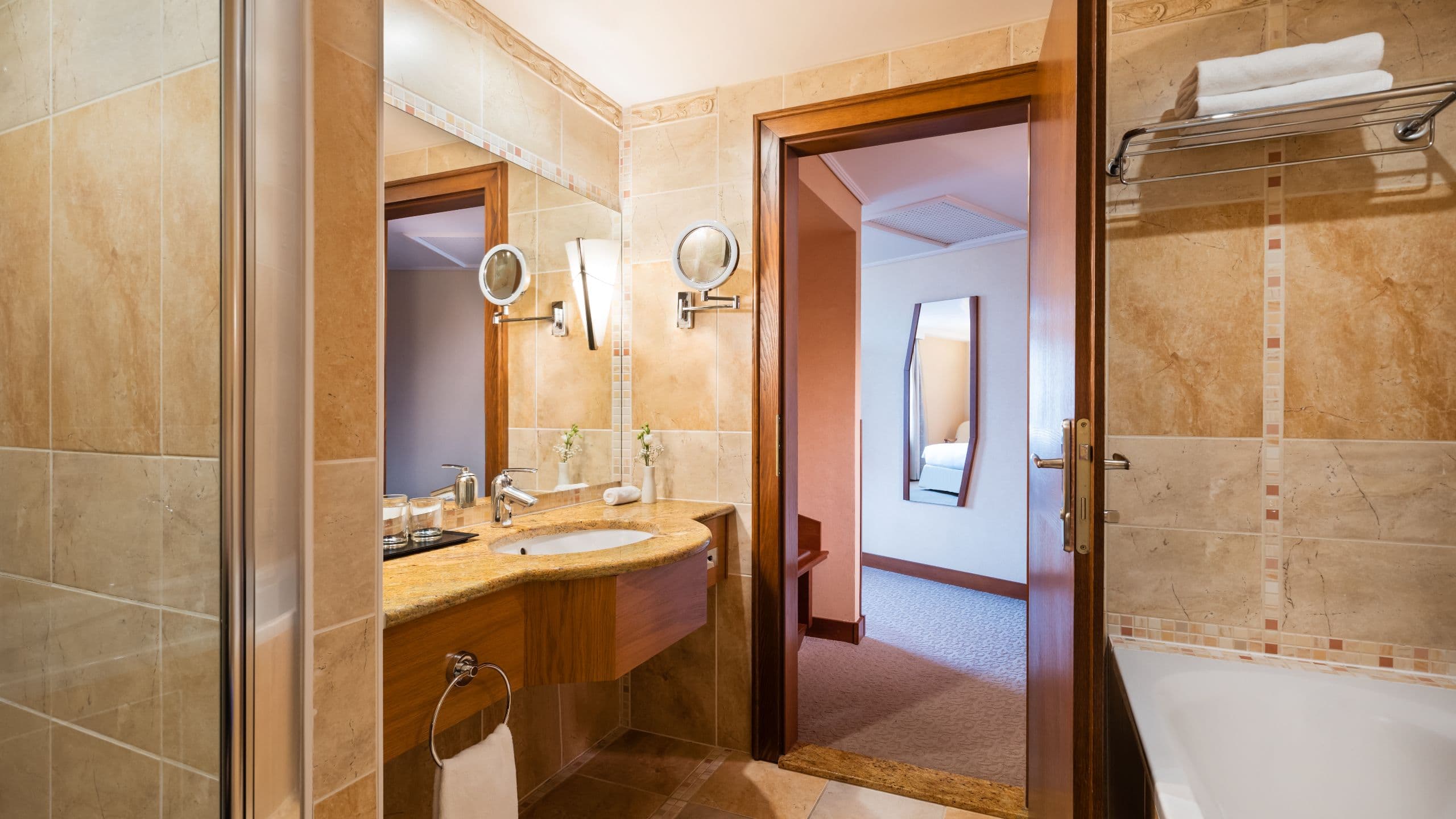 3/5 Lindner Hotel Prague Castle One King Bed with Sofa Bed Premium Bathroom