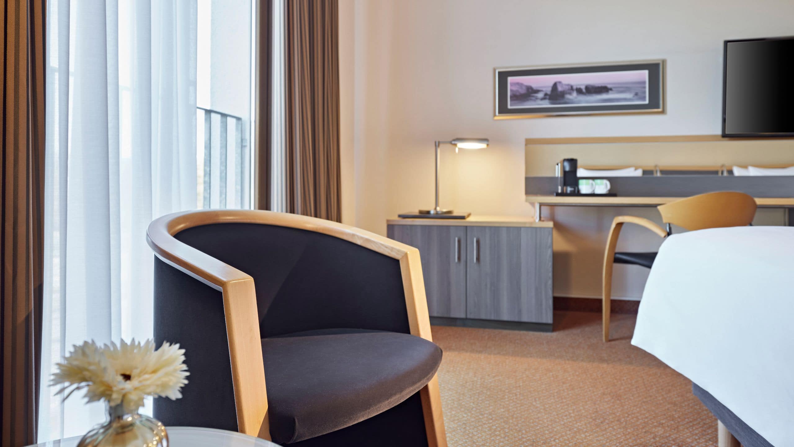 4 of 6 Lindner Hotel BayArena Two Twin Beds Deluxe Chair