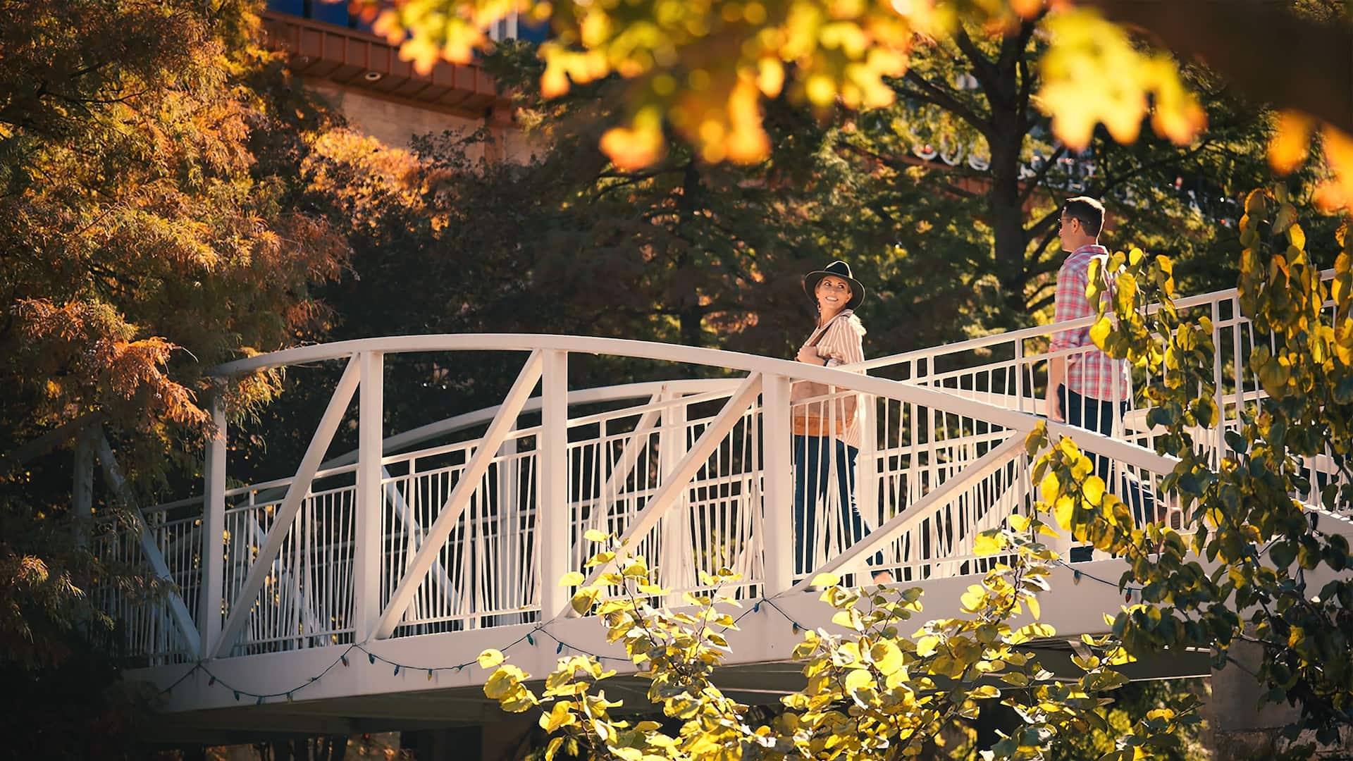 Grand Hyatt San Antonio River Walk Bridge Couple
