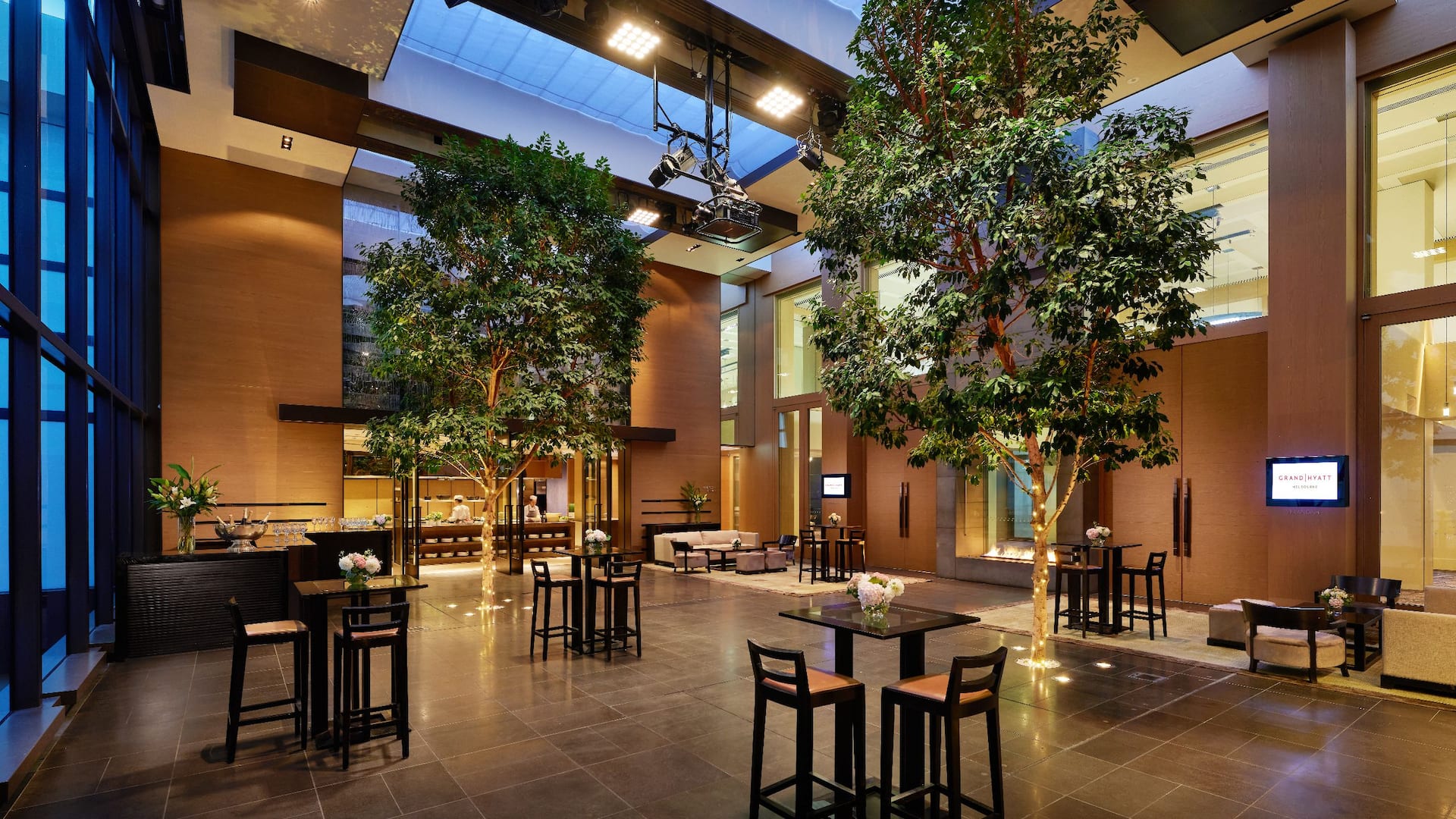 Grand Hyatt Melbourne Events Residence Courtyard Cocktail Setup