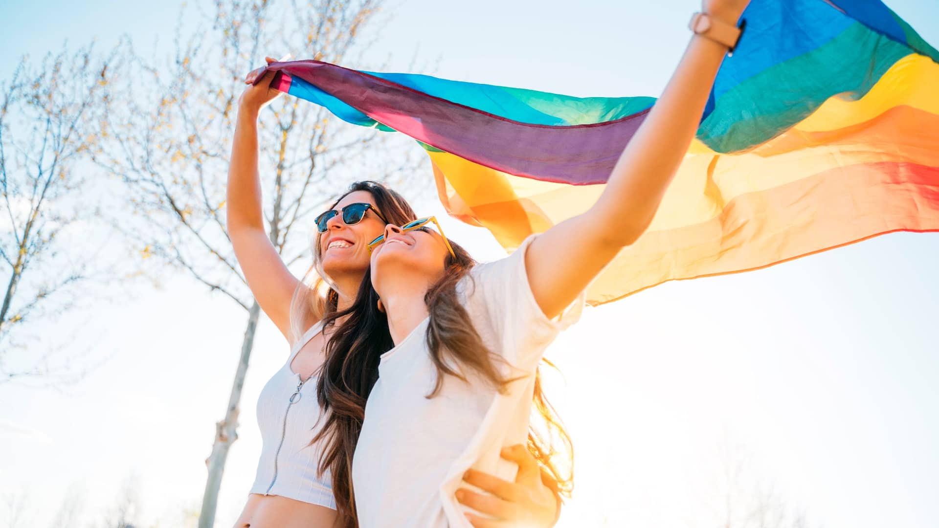 Hyatt Regency Sonoma Wine Country Couple Waving Pride Flag