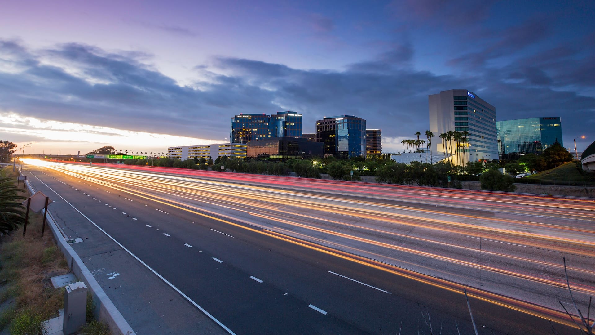 Hyatt Regency Irvine Night Freeway