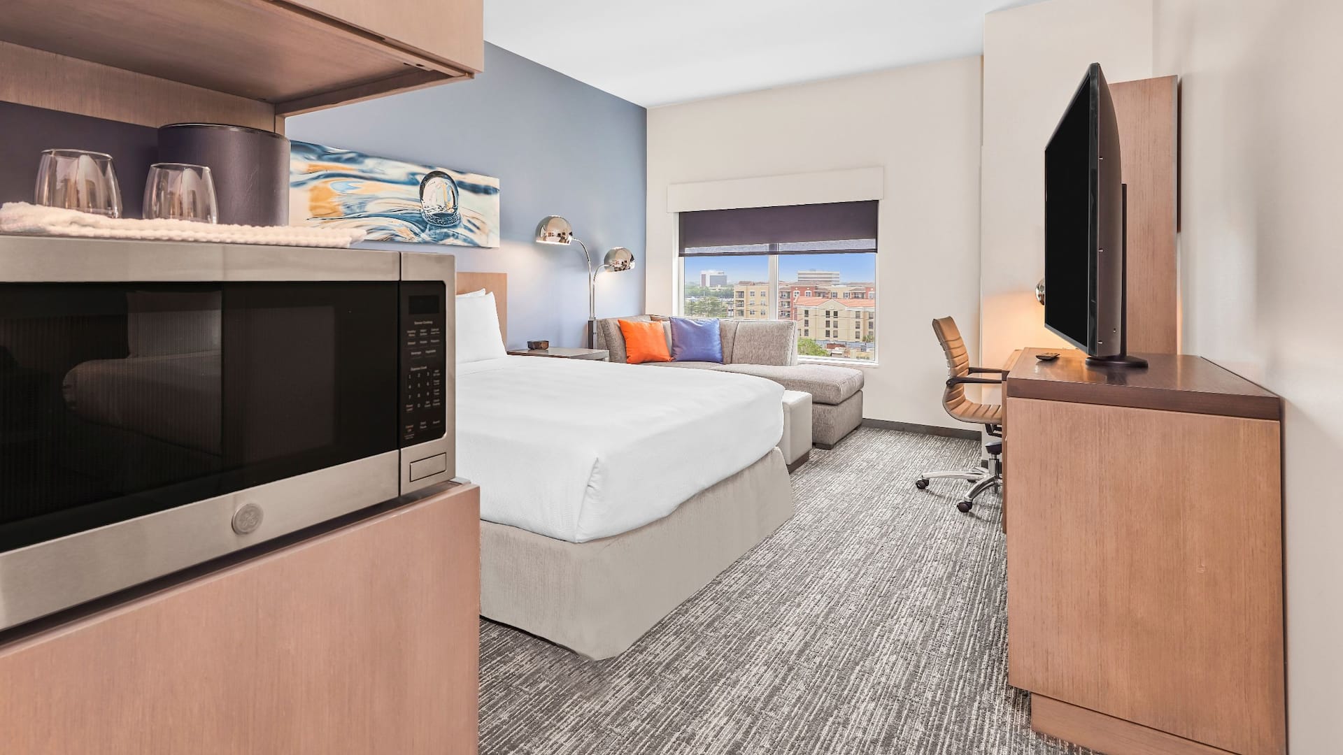 1 of 3 Hyatt House Houston Medical Center Den King Guestroom