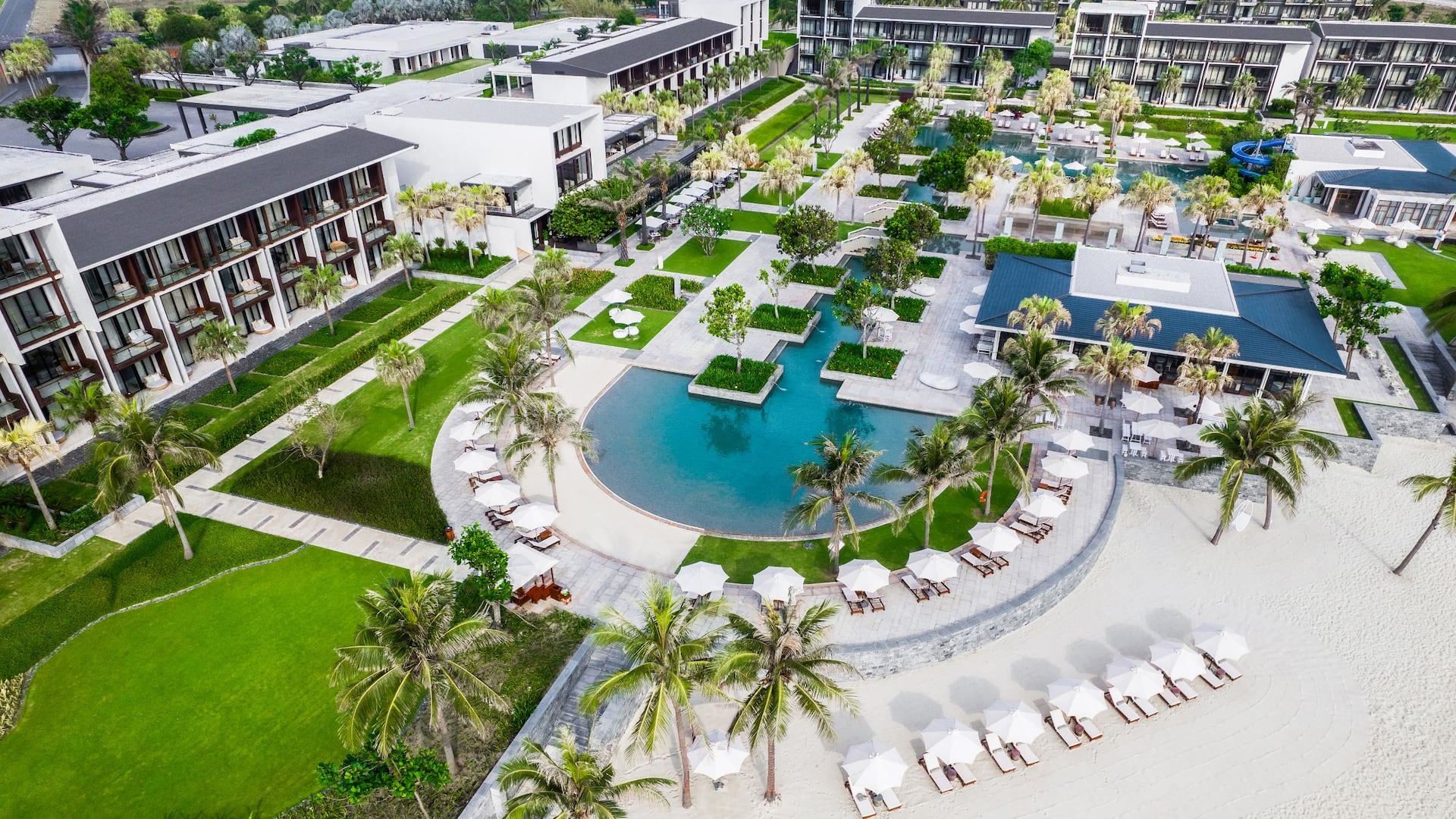 Hyatt Regency Danang Resort and Spa Aerial Pool Beach Wide