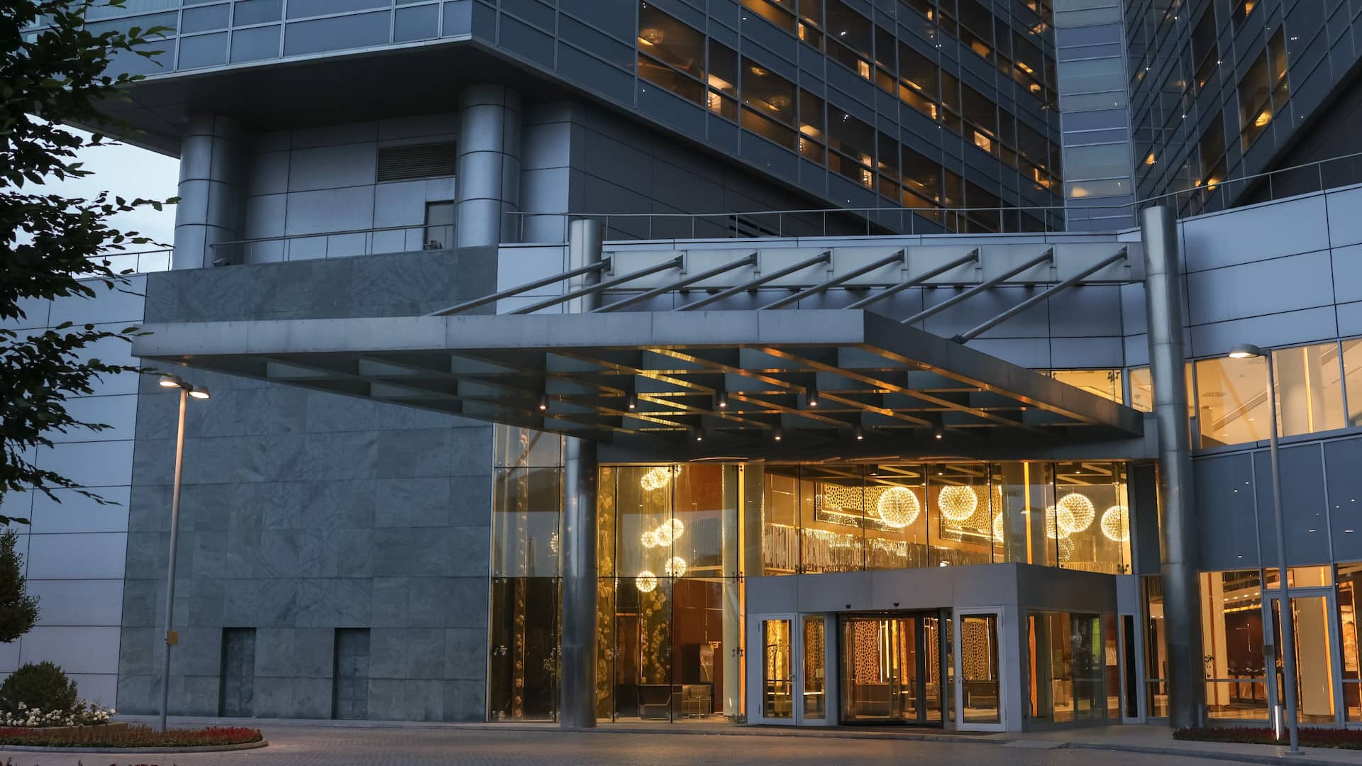 Hyatt Regency Dushanbe Building Entrance Close Up