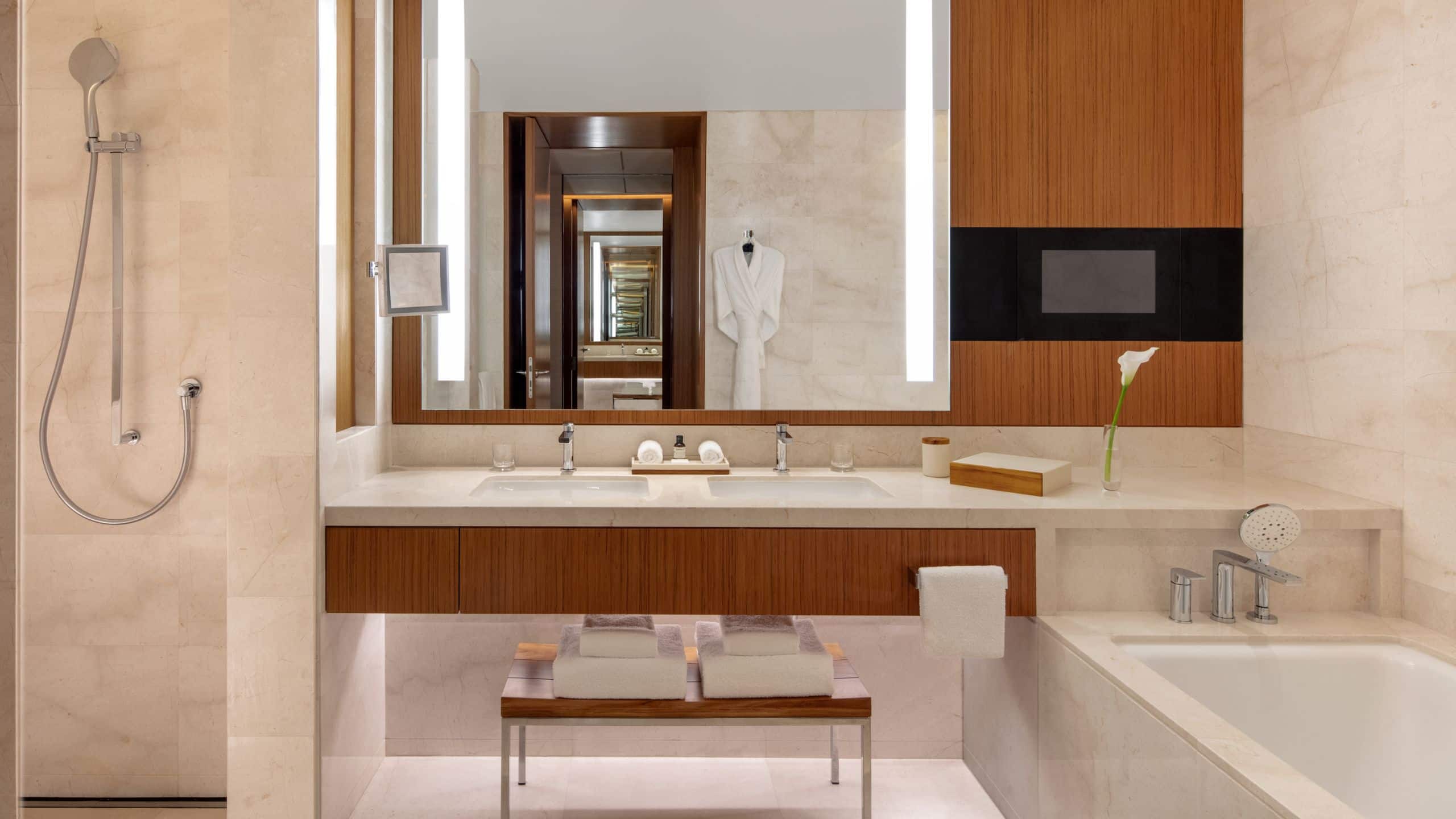 Luxury hospitality bathroom design used in Qatar hotel projects
