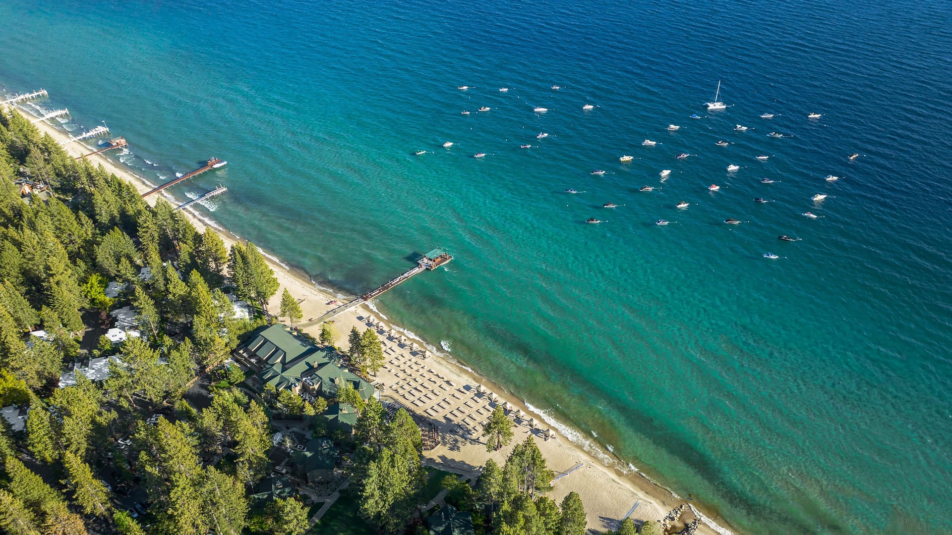 Hyatt Regency Lake Tahoe Resort, Spa and Casino Lake Tahoe Pier Beach Aerial View