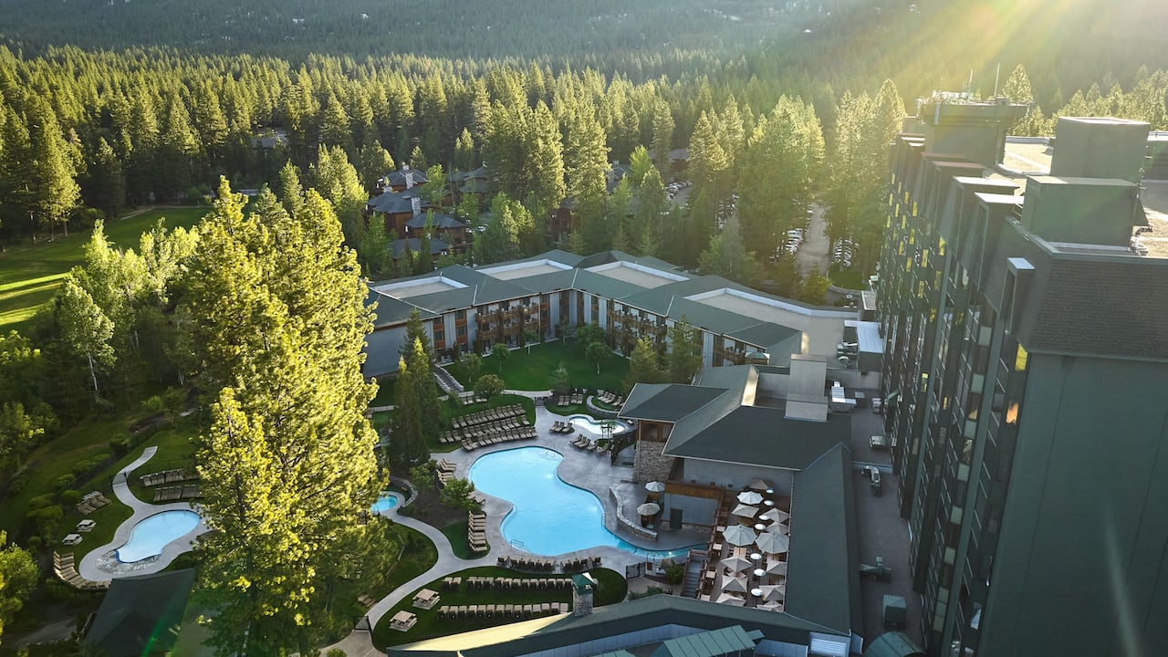 Hotel Exterior Pool Sunrise Aerial View