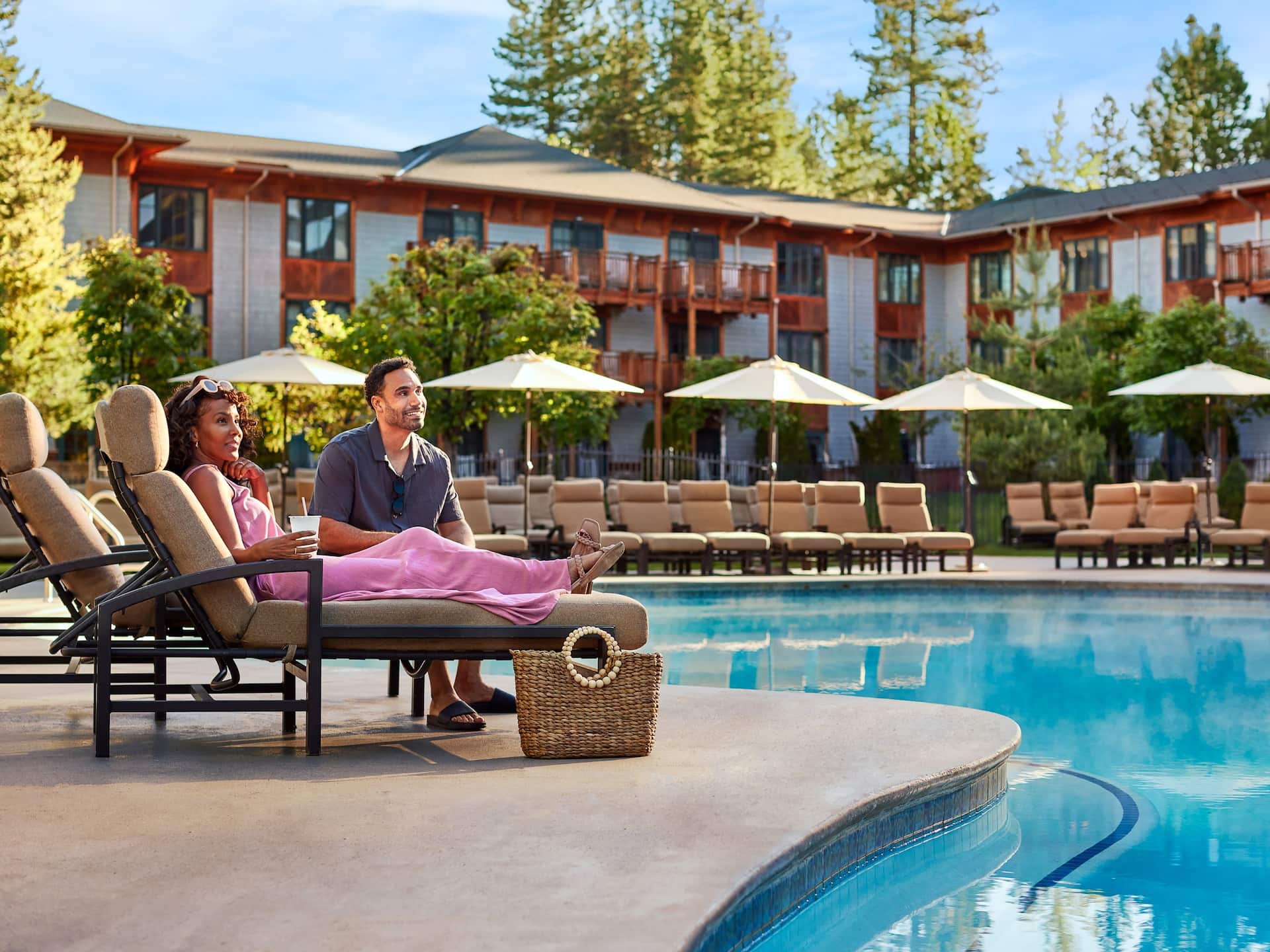Hyatt Regency Lake Tahoe Resort, Spa and Casino Pool Deck With Lounge Chairs