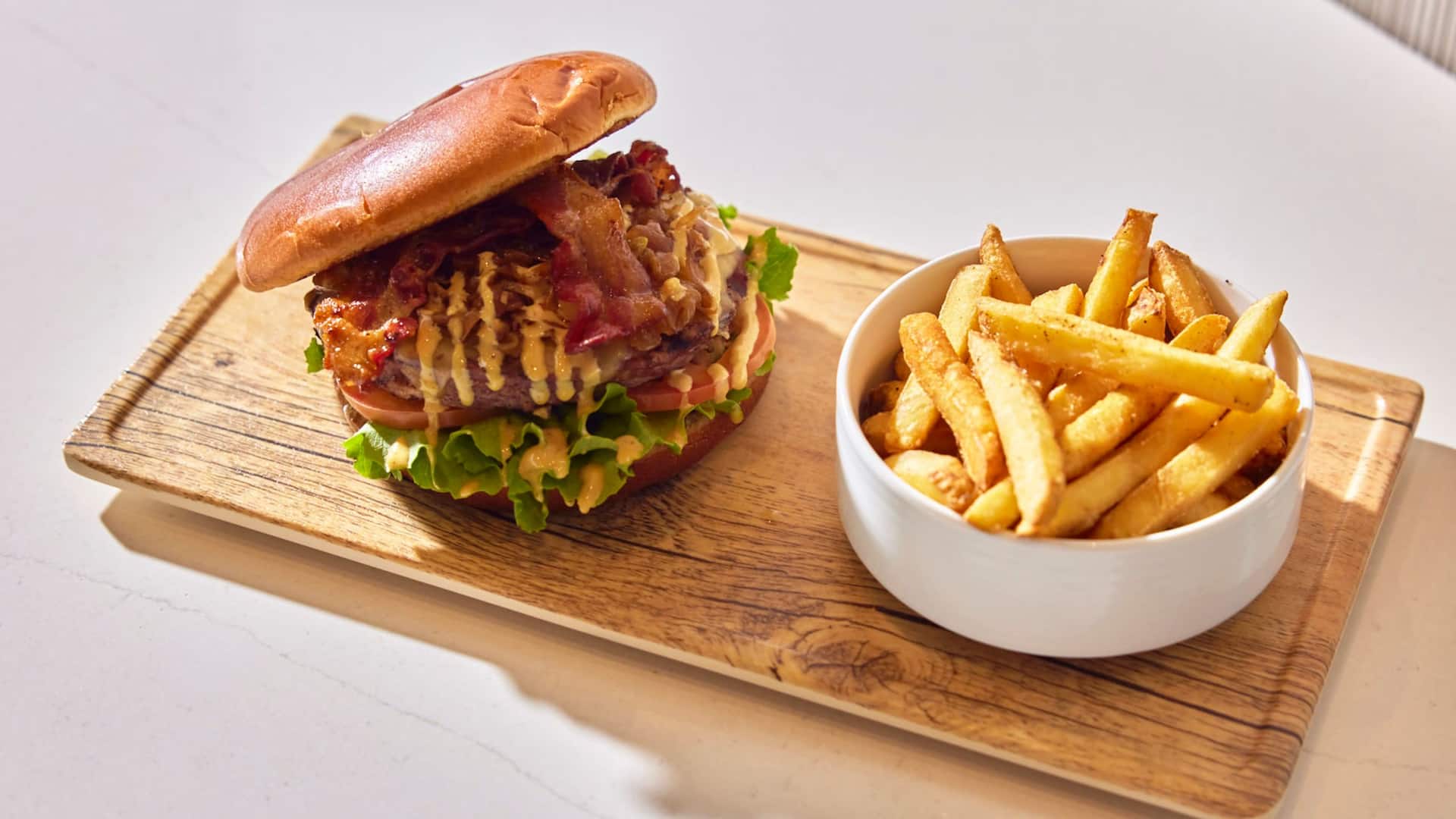 Hyatt House Houston Medical Center Burger Fries