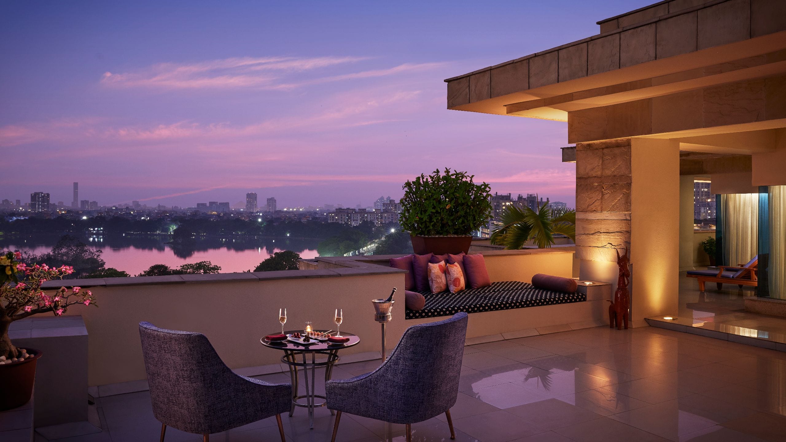 Hyatt Regency Kolkata Diplomatic Suite Terrace Evening