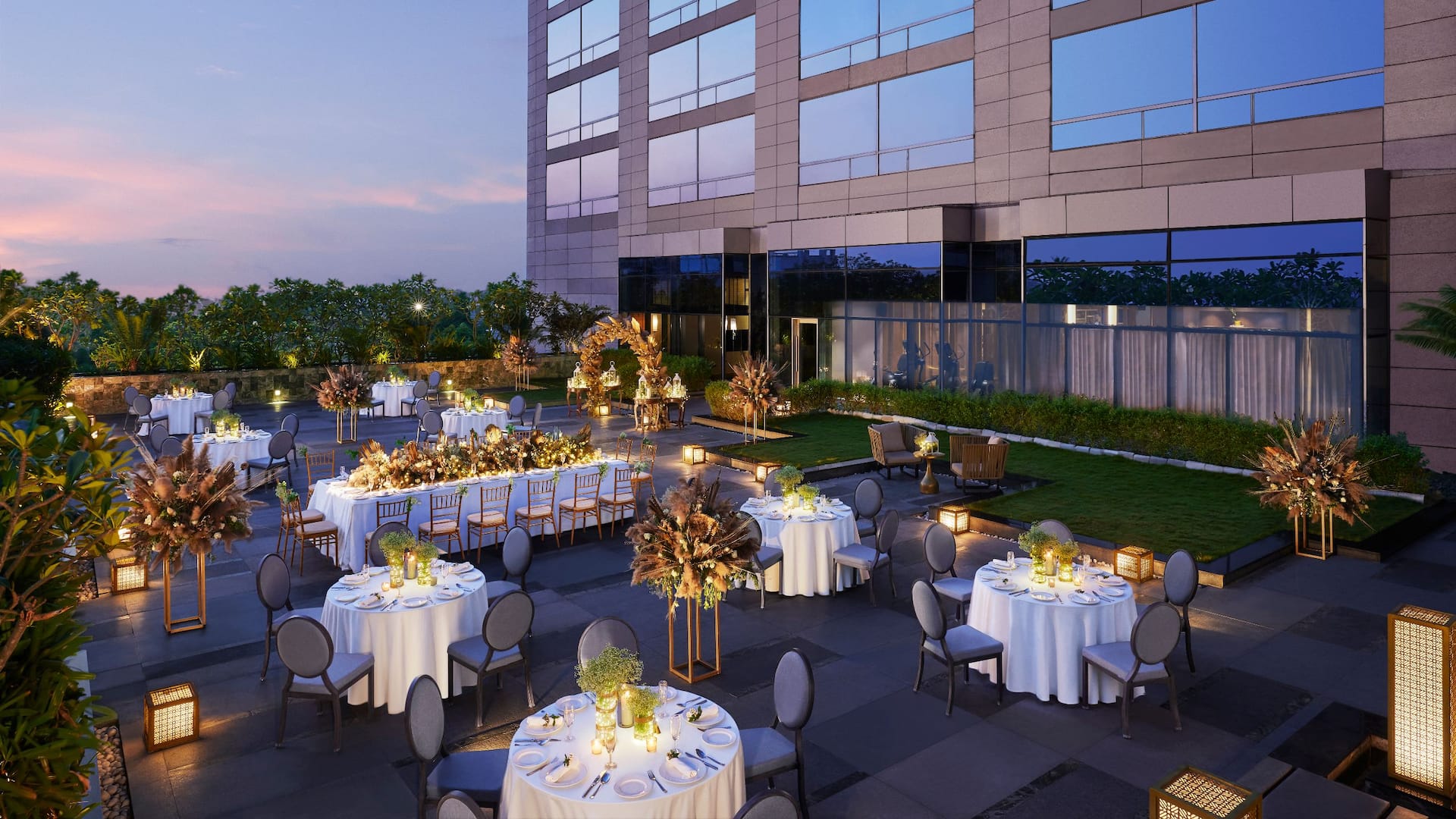 Hyatt Regency Ahmedabad Poolside Event Sunset