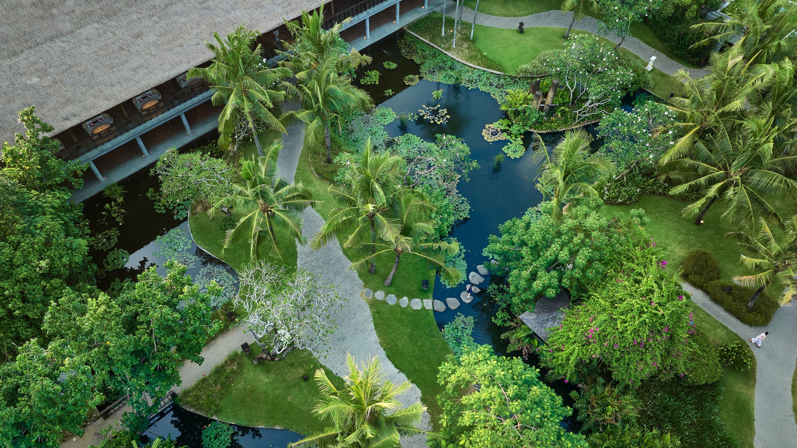 Hyatt Regency Bali Pond Aerial Hotel Exterior