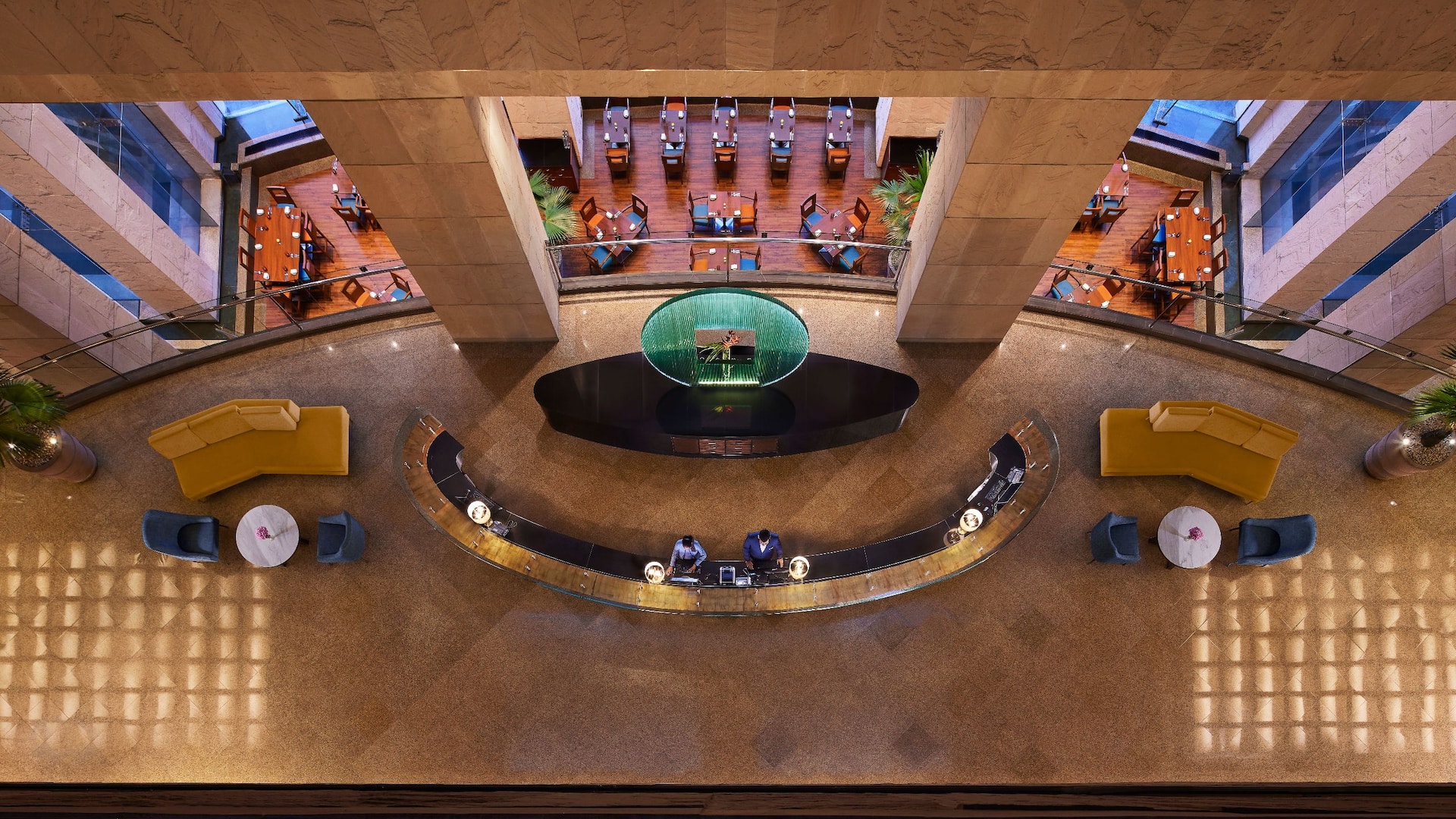 Hyatt Regency Kolkata Lobby Front Desk Aerial View