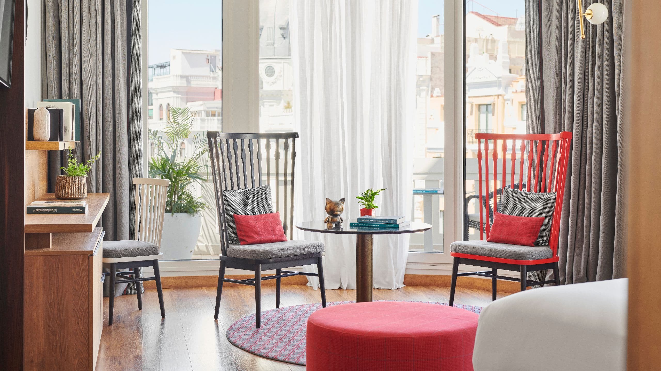 Hyatt Centric Gran Via Madrid Terrace Suite Bedroom Chairs Detail