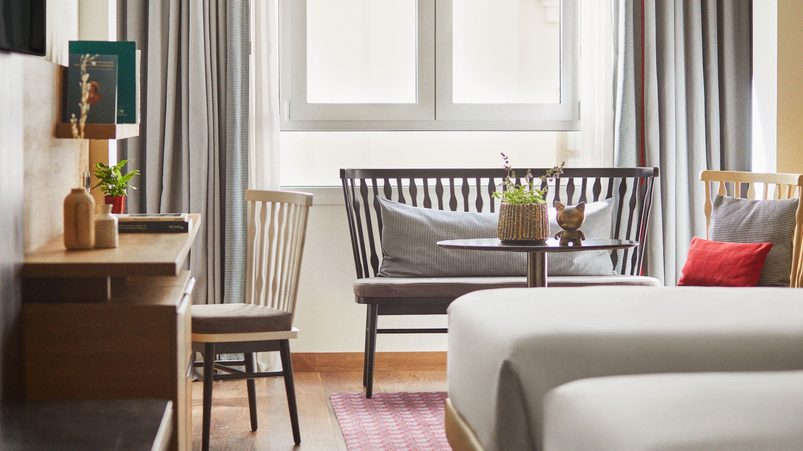 Hyatt Centric Gran Via Madrid Double Beds Guestroom Seating Area Detail