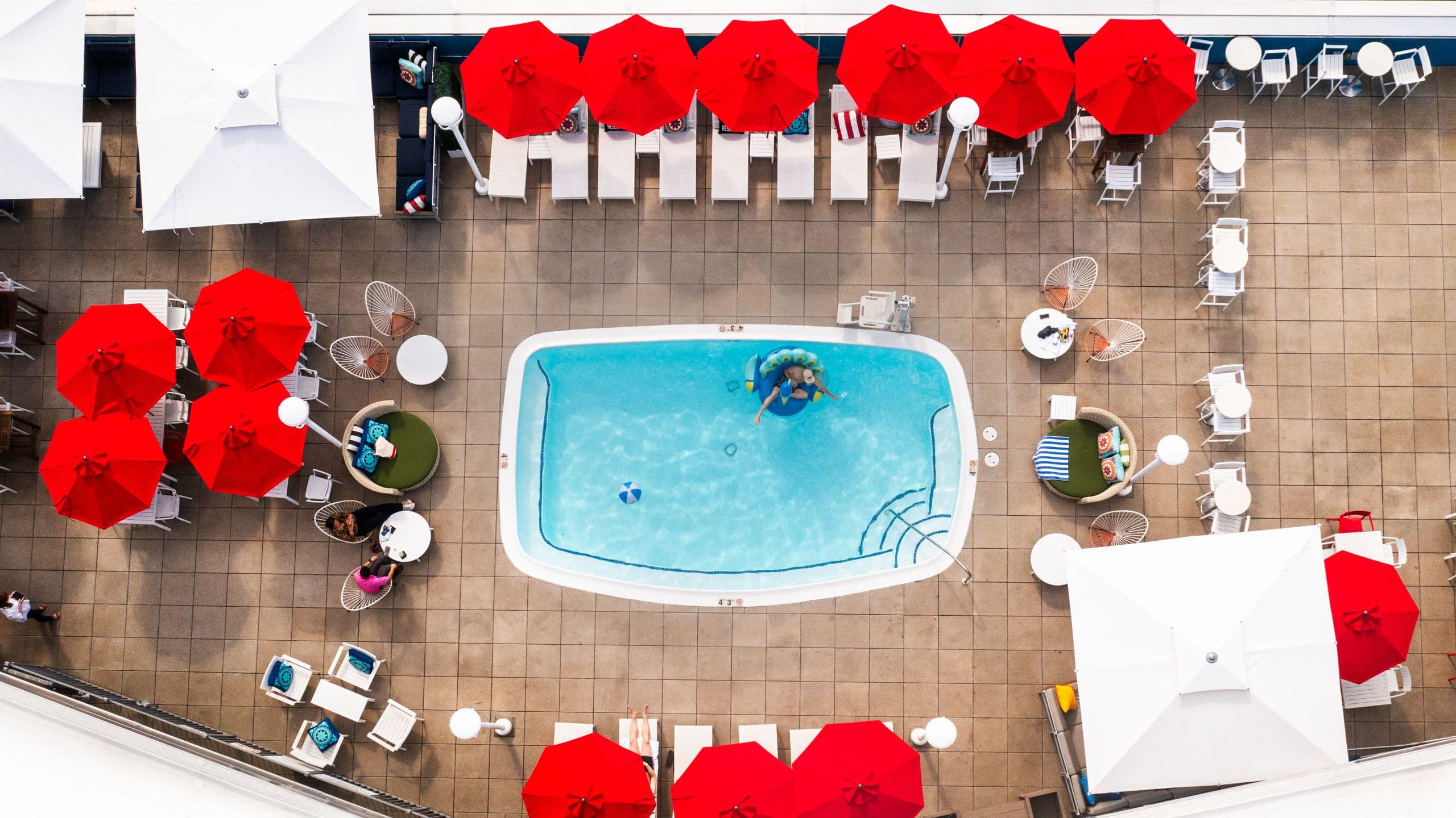 Unscripted Durham Patio Pool Aerial View