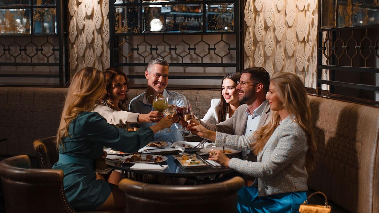 Family Dining in the Párisi Passage Restaurant at Párisi Udvar Hotel Budapest