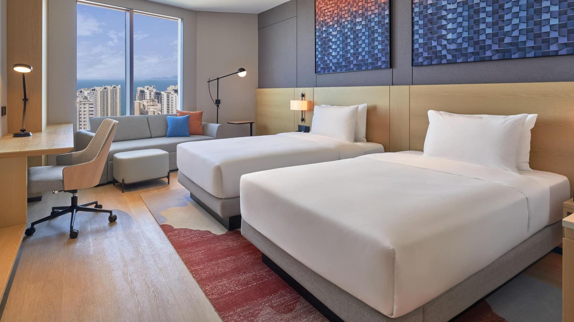 第 1，共 2 Hyatt Place Yantai Development Zone Two Twin Bed With Ocean View With Sofa Bed