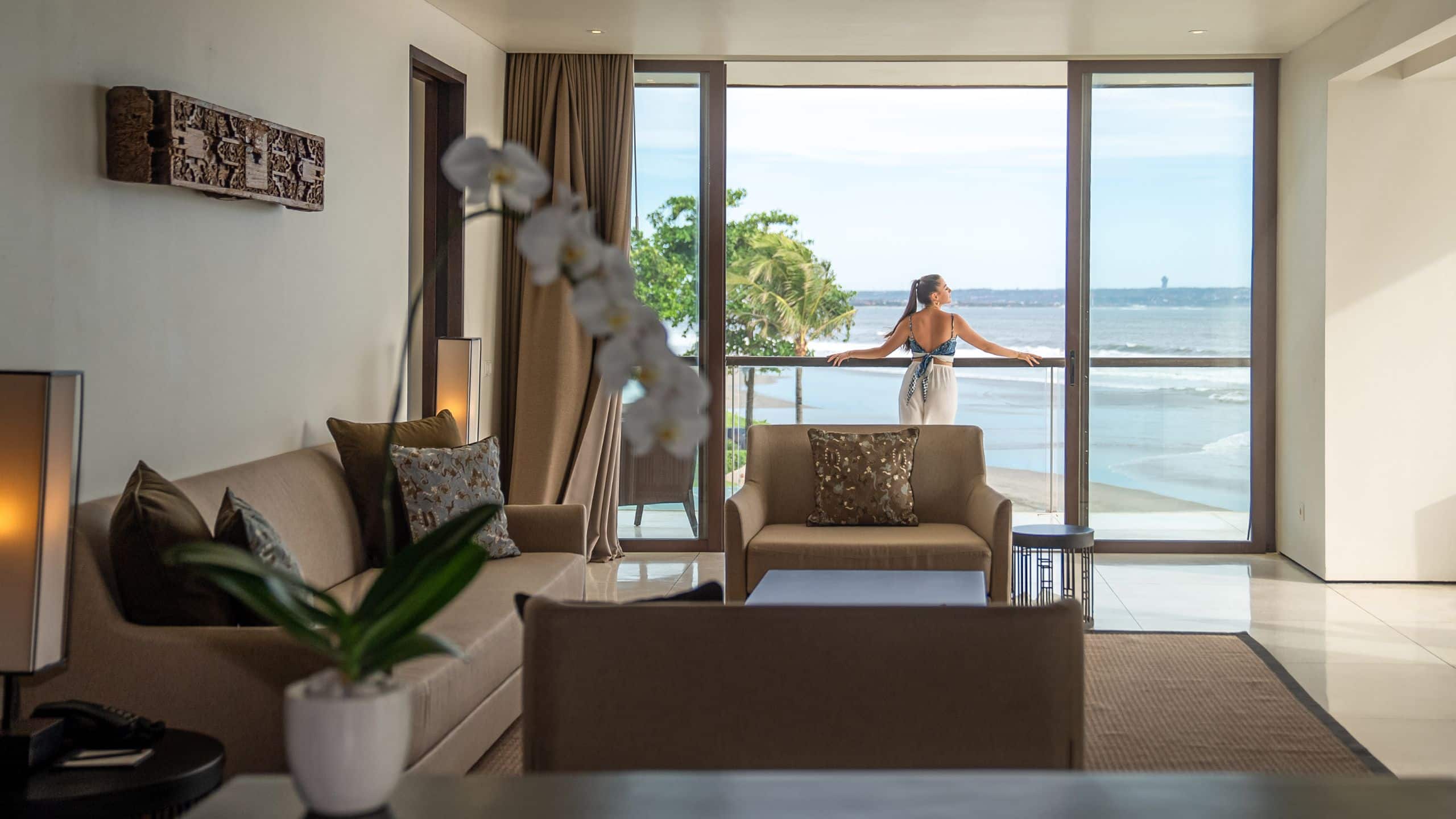 Alila Seminyak Woman At Balcony