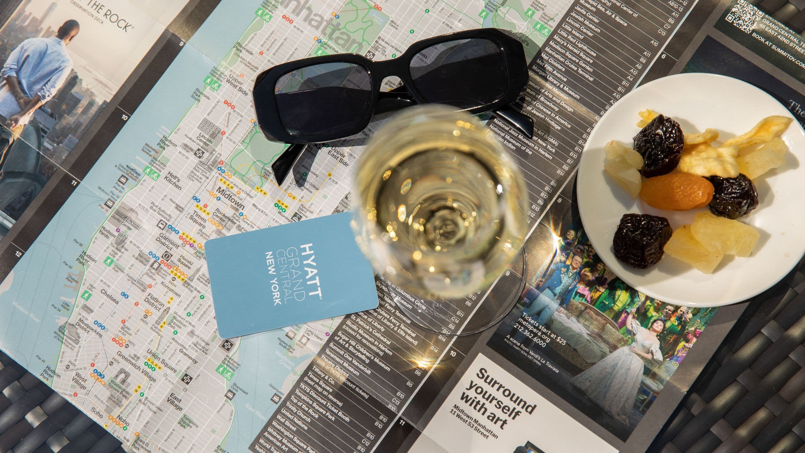 Hyatt Grand Central New York Outdoor Patio Sunglasses Map Detail