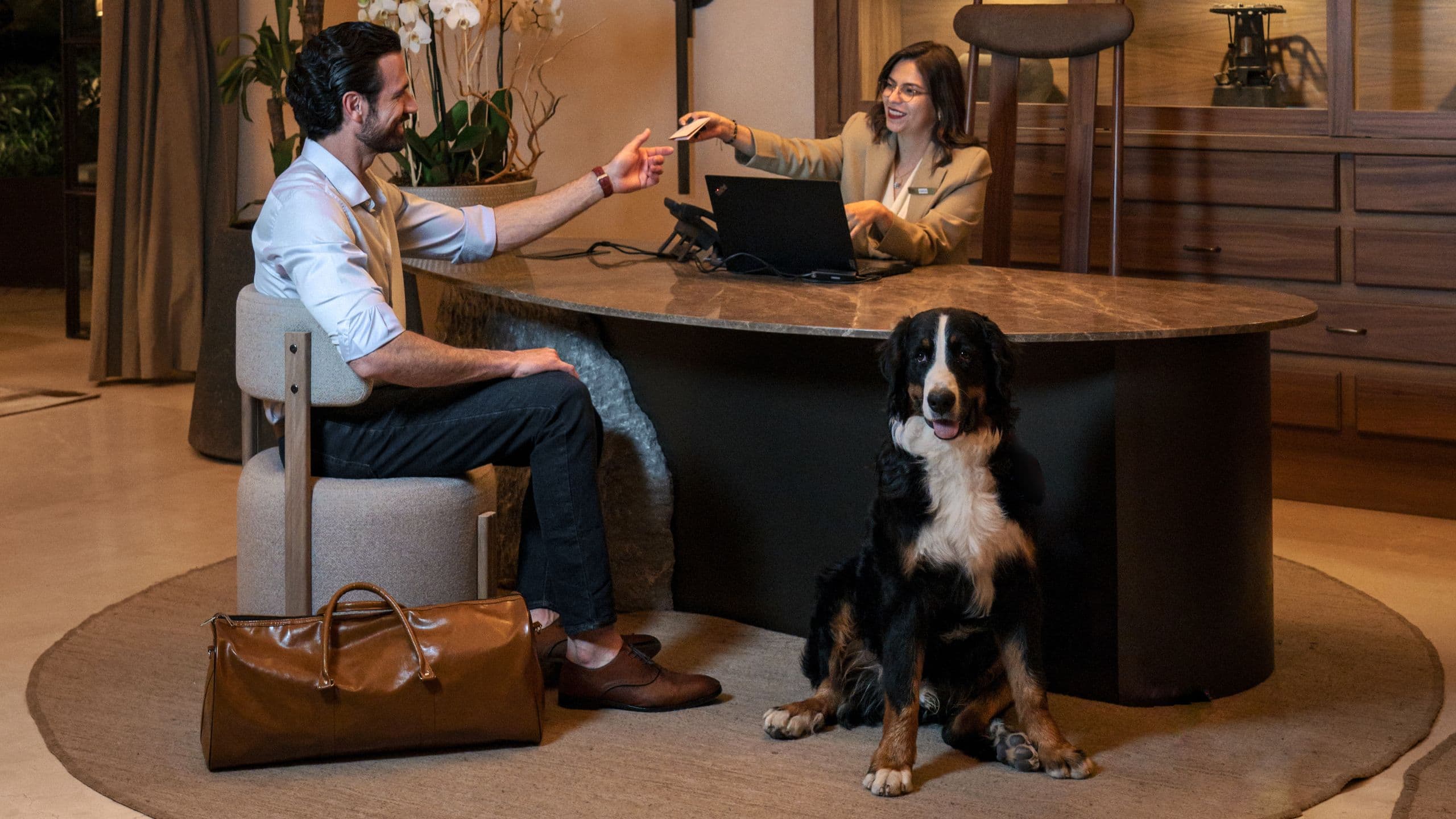 Numu Boutique Hotel San Miguel de Allende Lobby Check-in With Dog