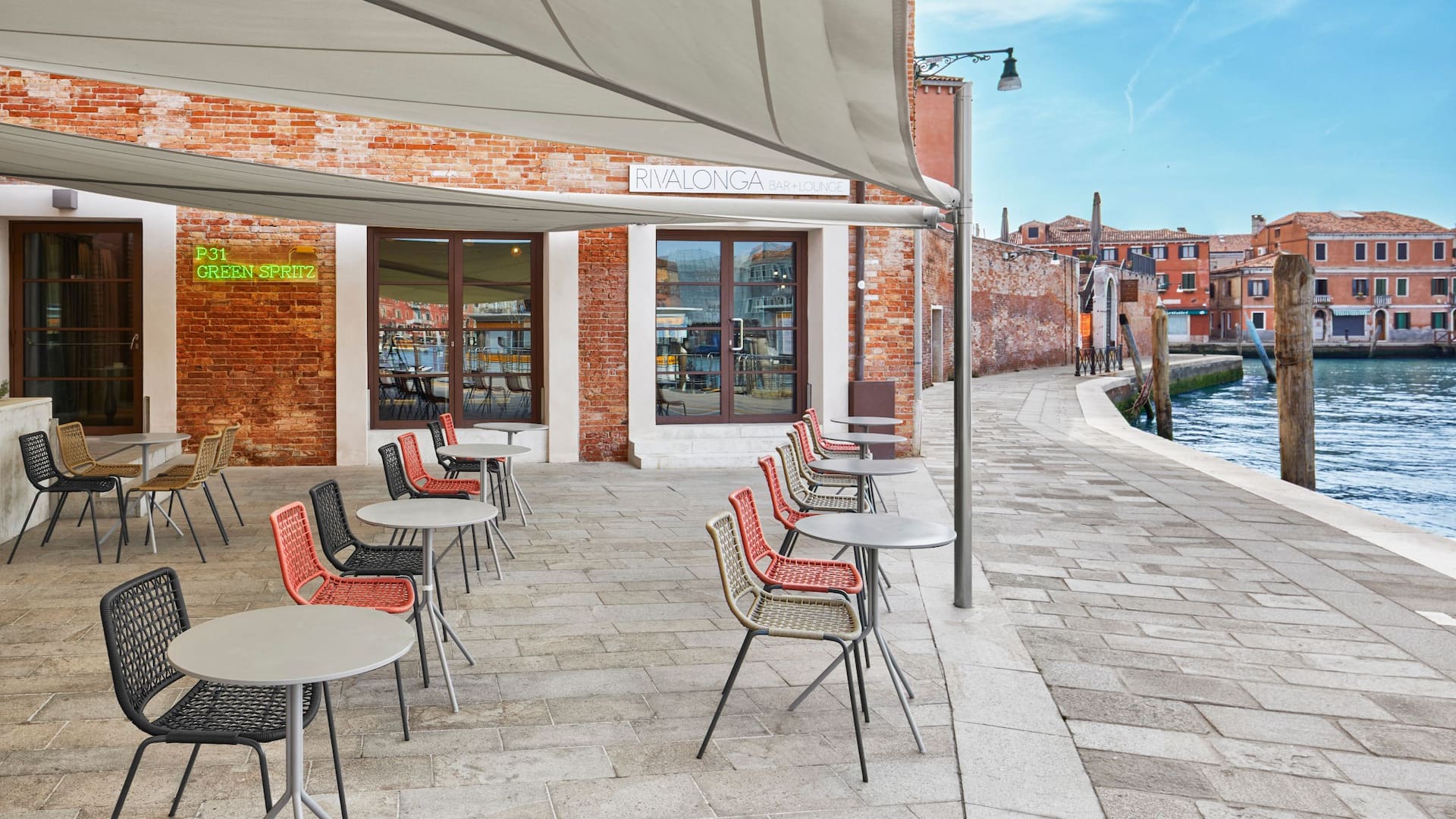 1 of 3 Hyatt Centric Murano Venice Rivalonga Bar Canal View