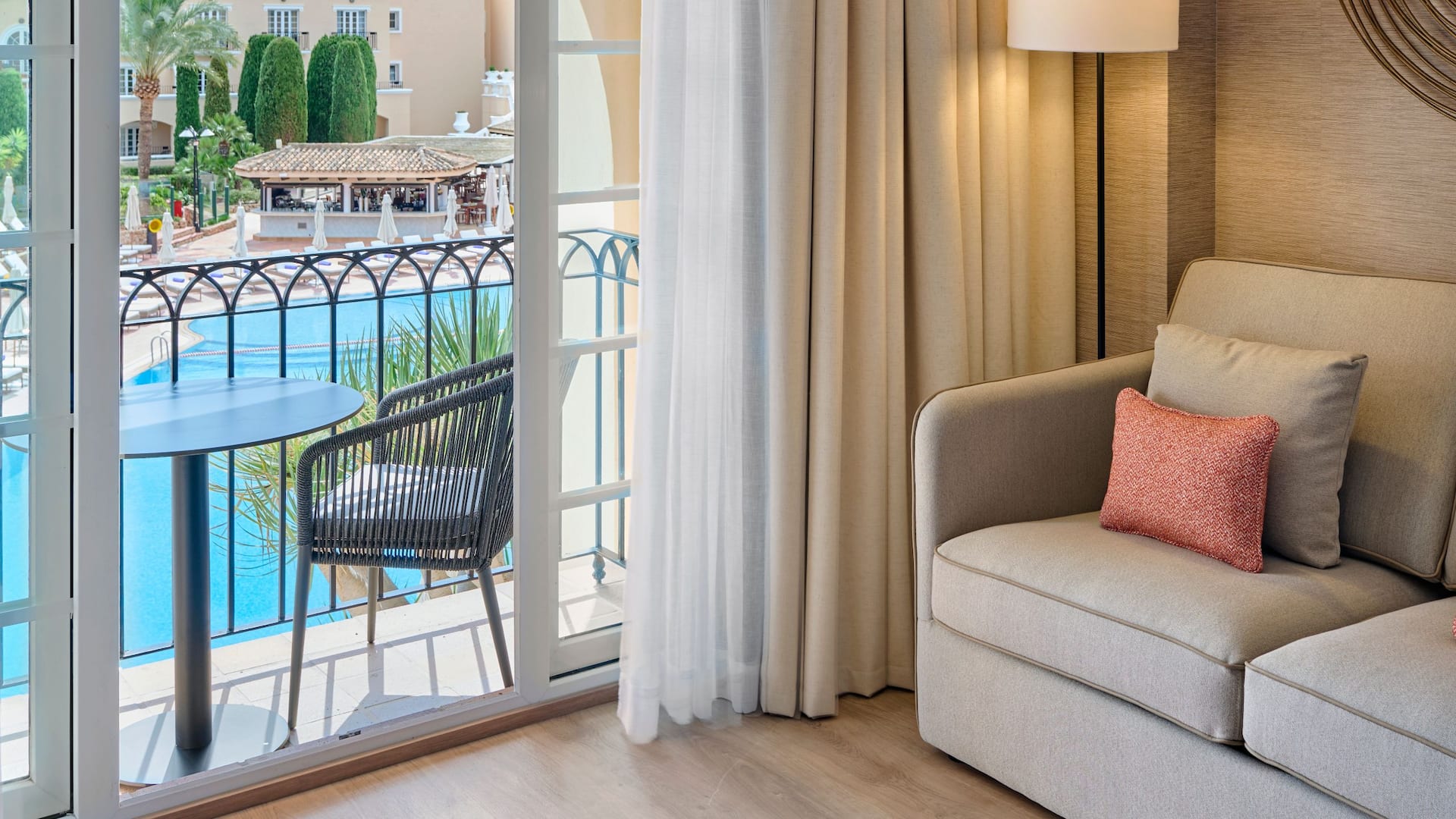 Grand Hyatt La Manga Club Golf & Spa Guestroom King Bed Balcony Pool View