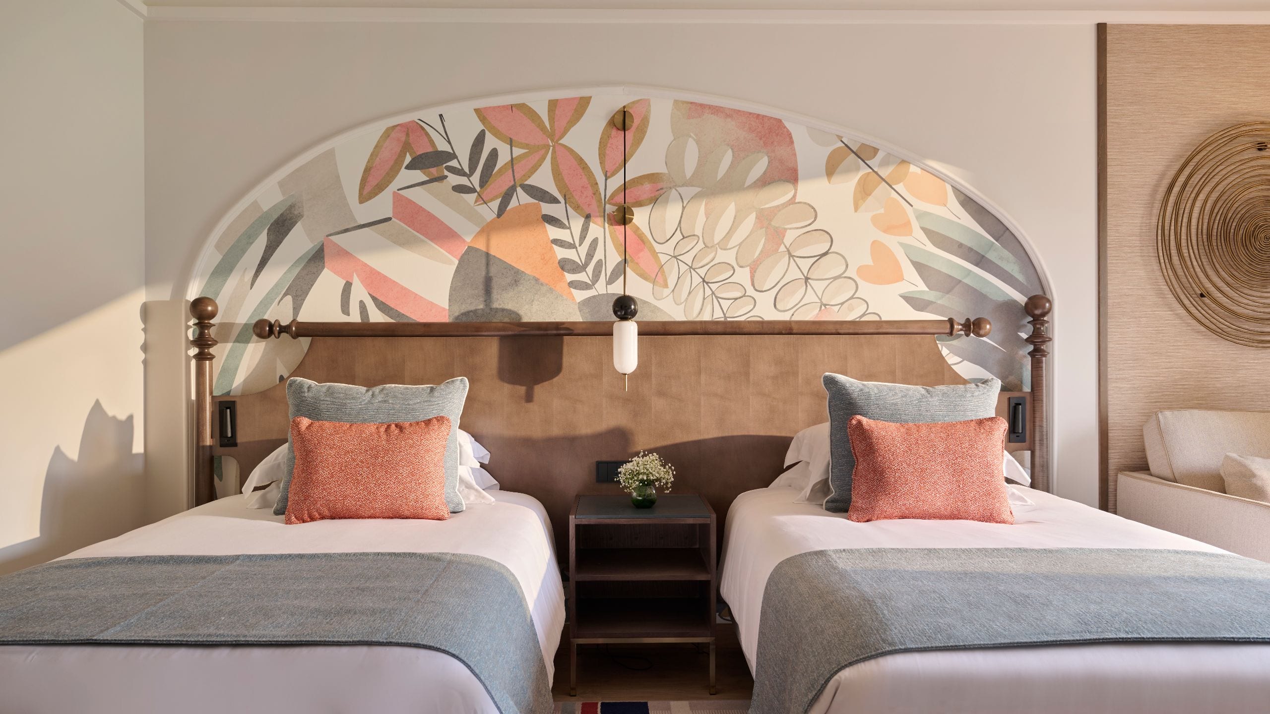 Grand Hyatt La Manga Club Golf & Spa Two Twin Beds Guestroom Terrace Headboard Detail