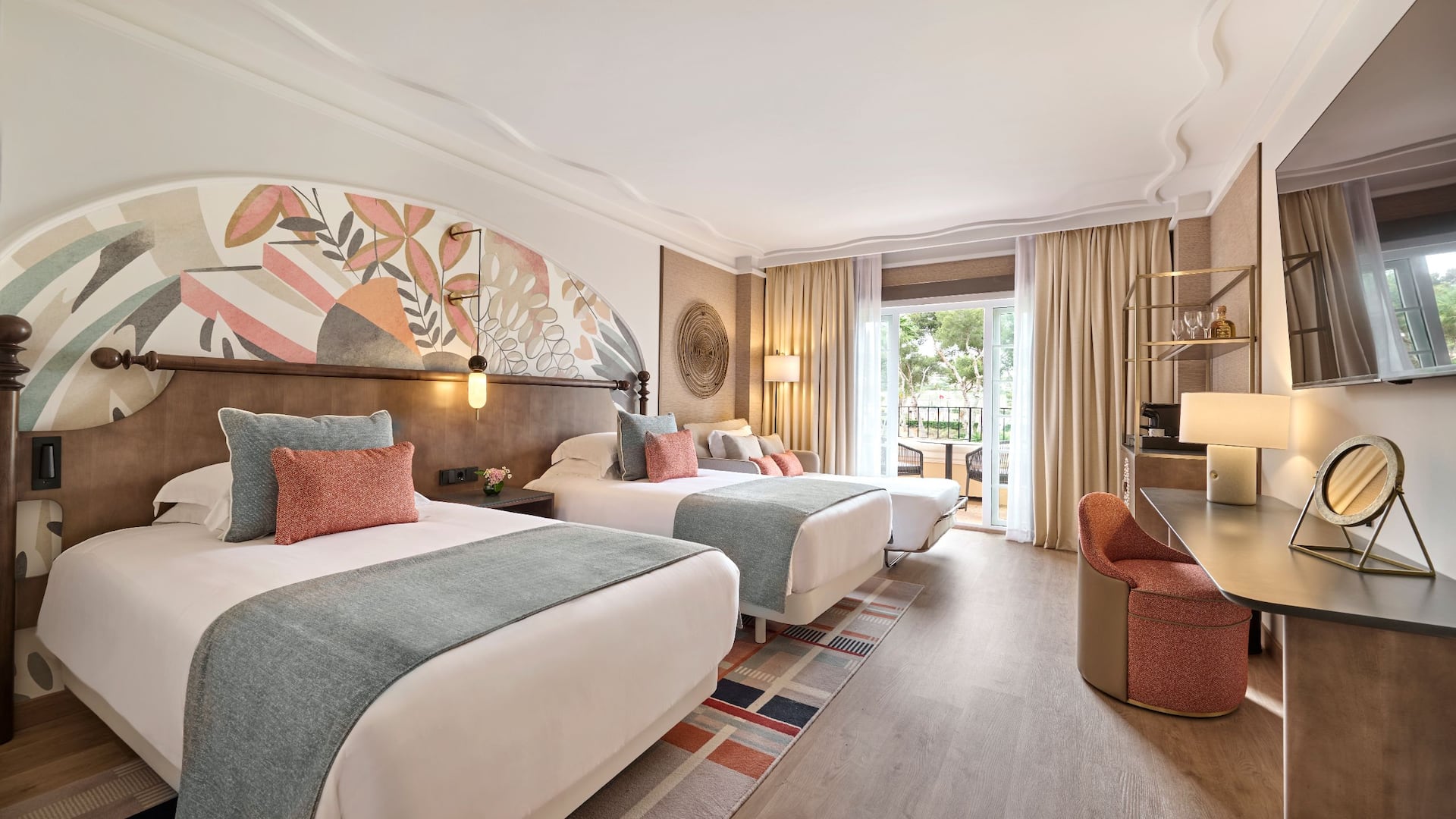 Grand Hyatt La Manga Club Golf & Spa Two Twin Beds Guestroom Terrace Desk Area