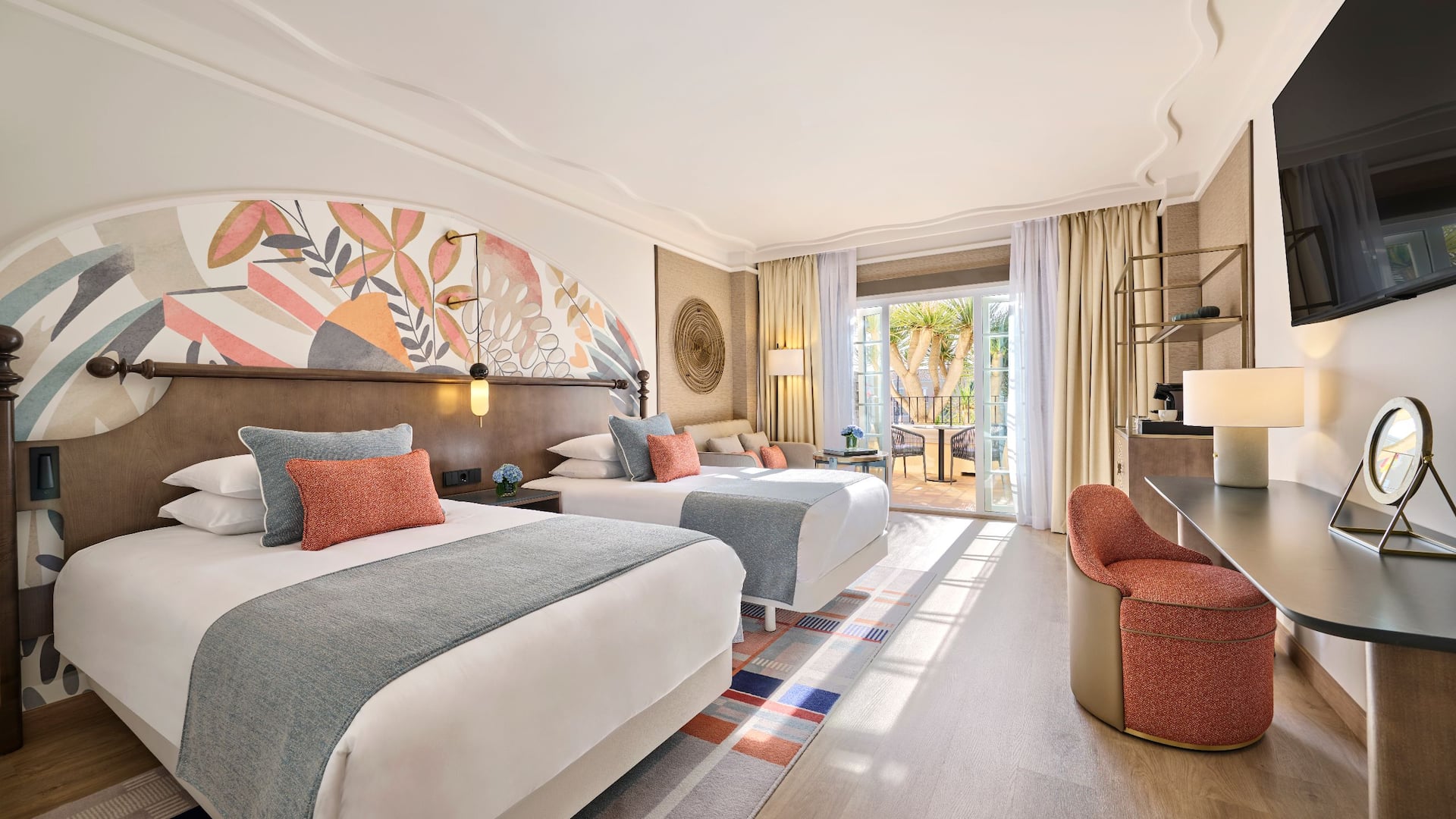 Grand Hyatt La Manga Club Golf & Spa Two Twin Beds Guestroom Desk Area Terrace