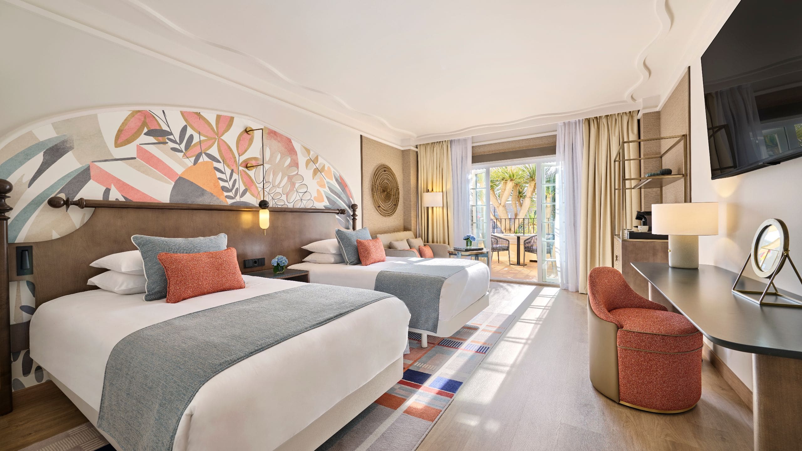 Grand Hyatt La Manga Club Golf & Spa Two Twin Beds Guestroom Desk Area Terrace