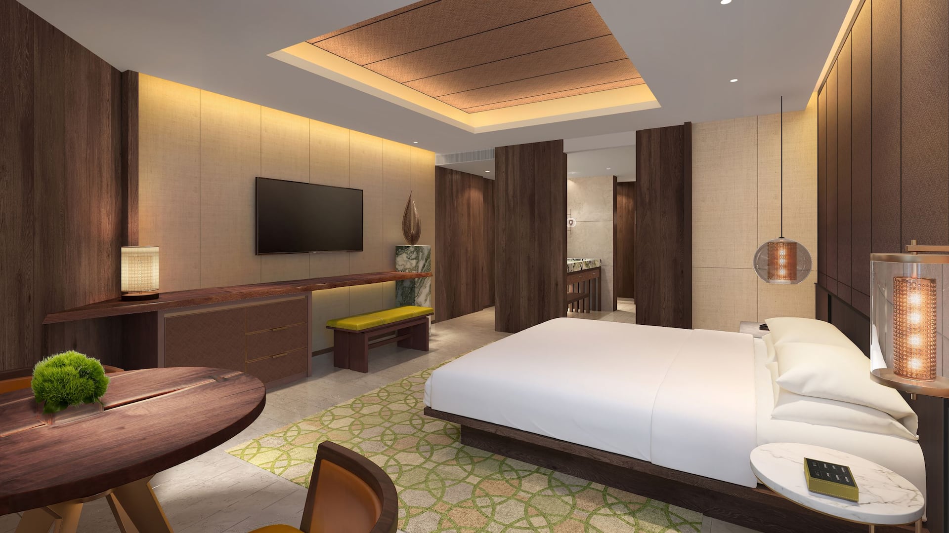 2 of 3 Grand Hyatt Singapore Terrace Wing Guestroom From Daybed