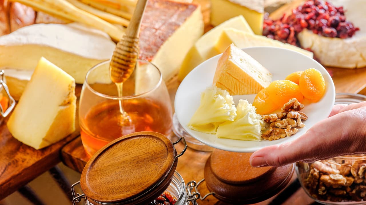 Cheese Display With Honey Action