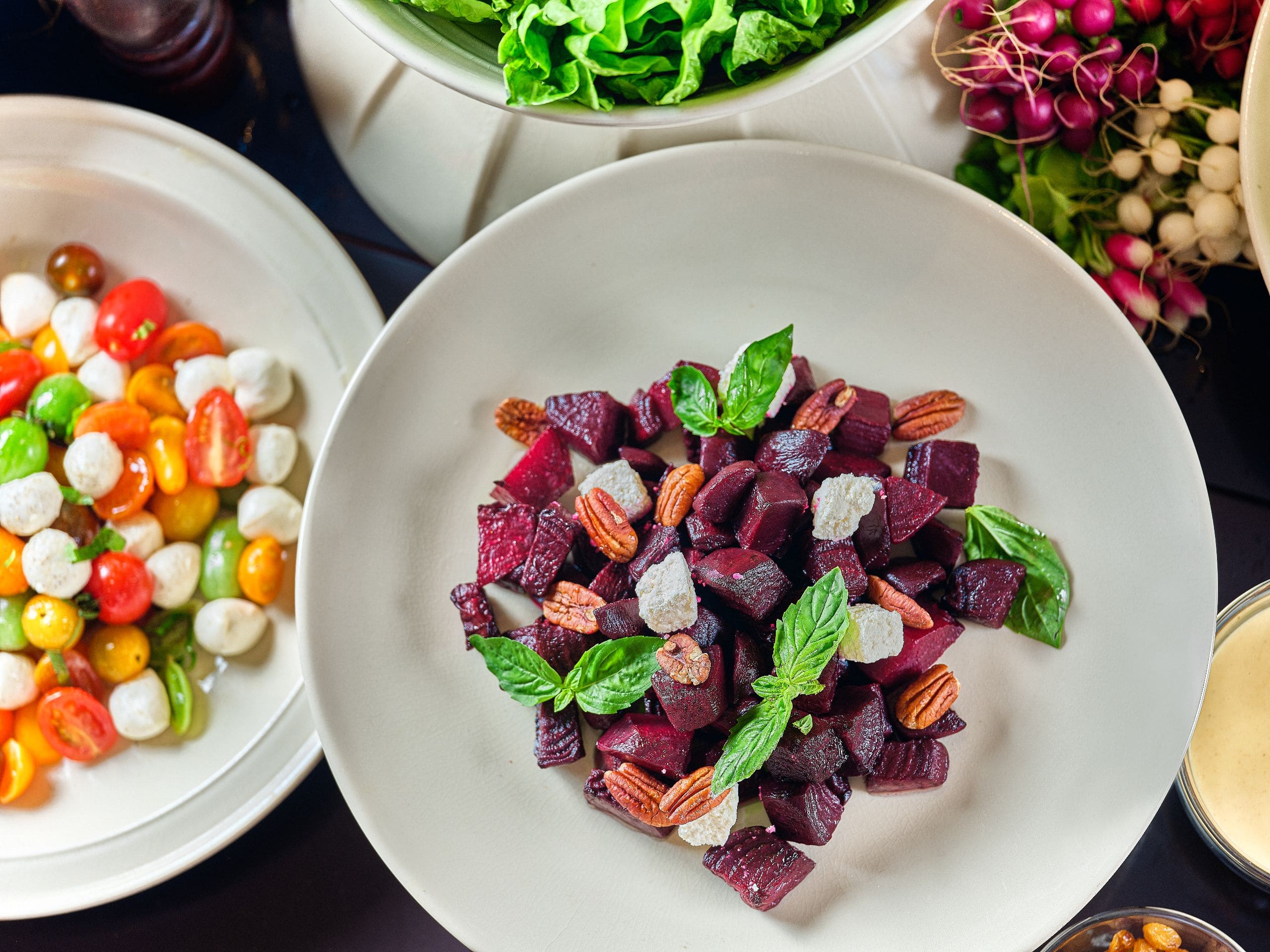Global Beet Salad And Bruschetta Salad Display