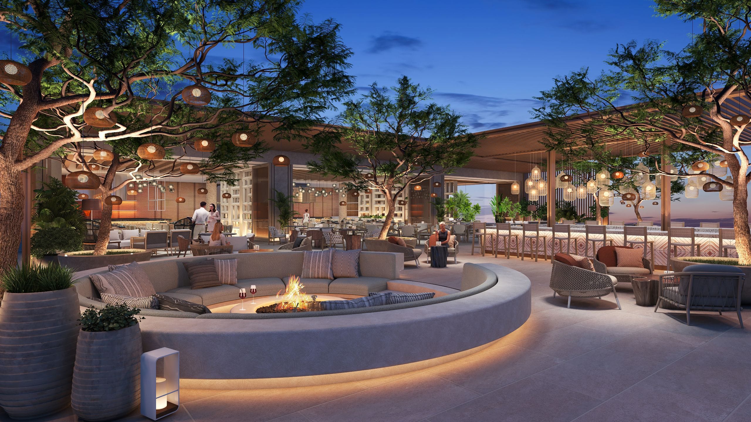 Park Hyatt Los Cabos at Cabo Del Sol Pool Bar Evening View