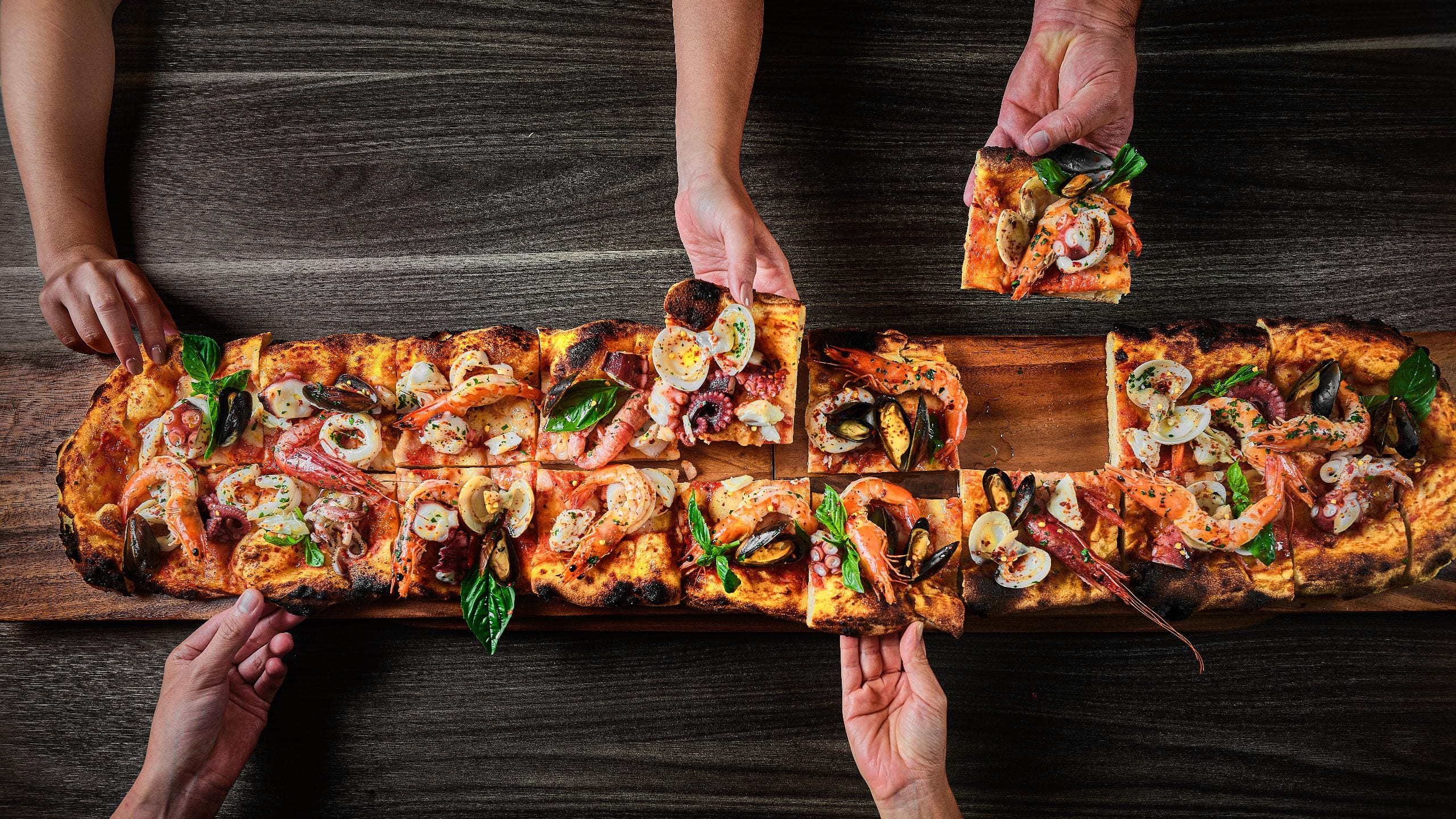 Global Flatbread Seafood Hand
